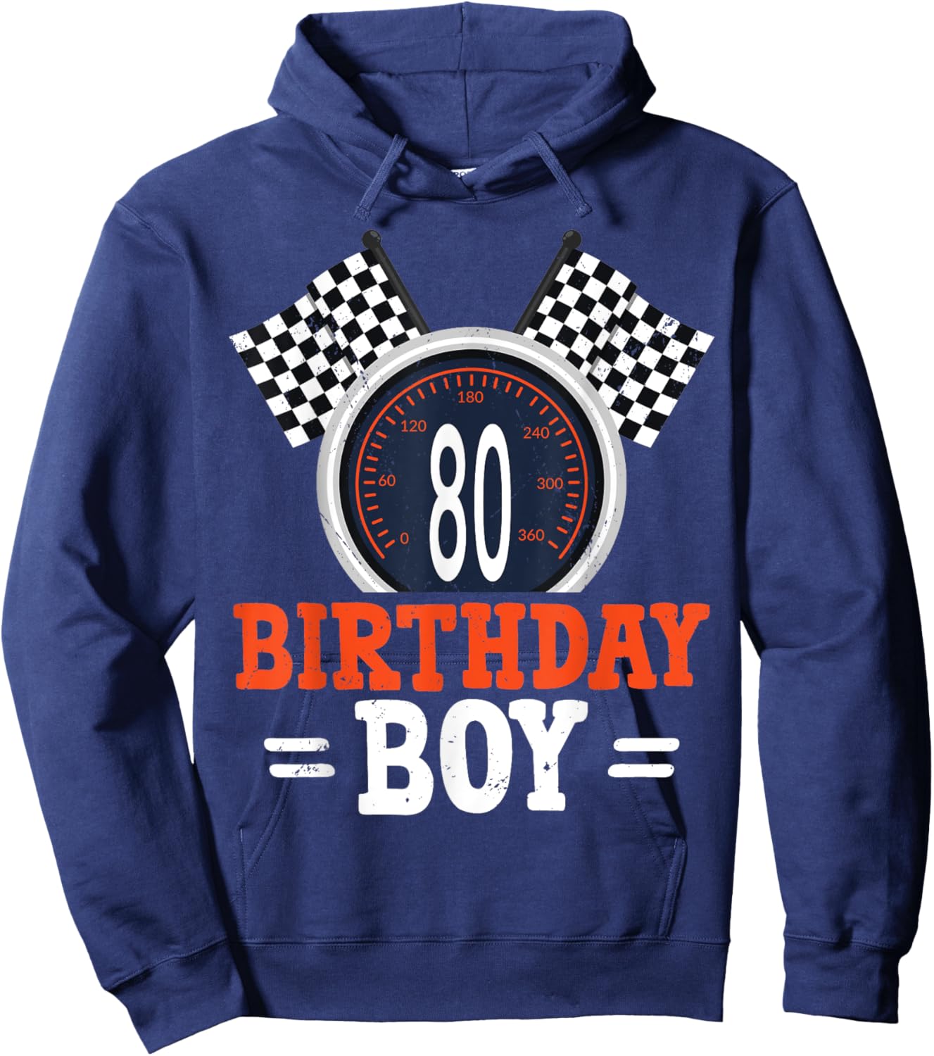 Race Car 80th Birthday Racing Car Driver 80 Year Old Funny Hoodie - Hoodie | Navy