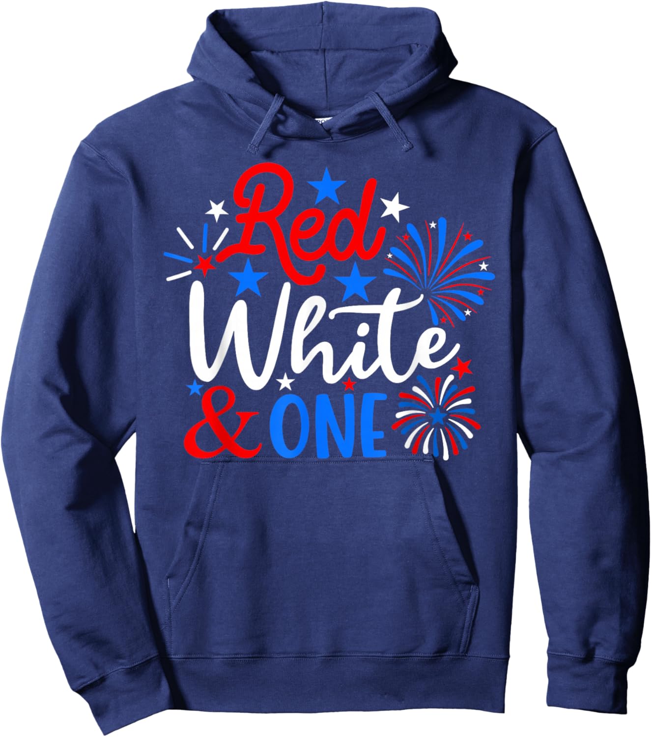 Red White And One 4th Of July 1st Birthday Patriotic Hoodie - Hoodie | Navy