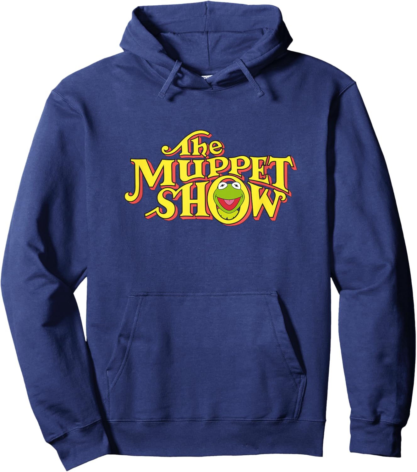 Disney The Muppets Show Kermit Neon Big Chest Text Logo V2 Hoodie - Hoodie | Navy