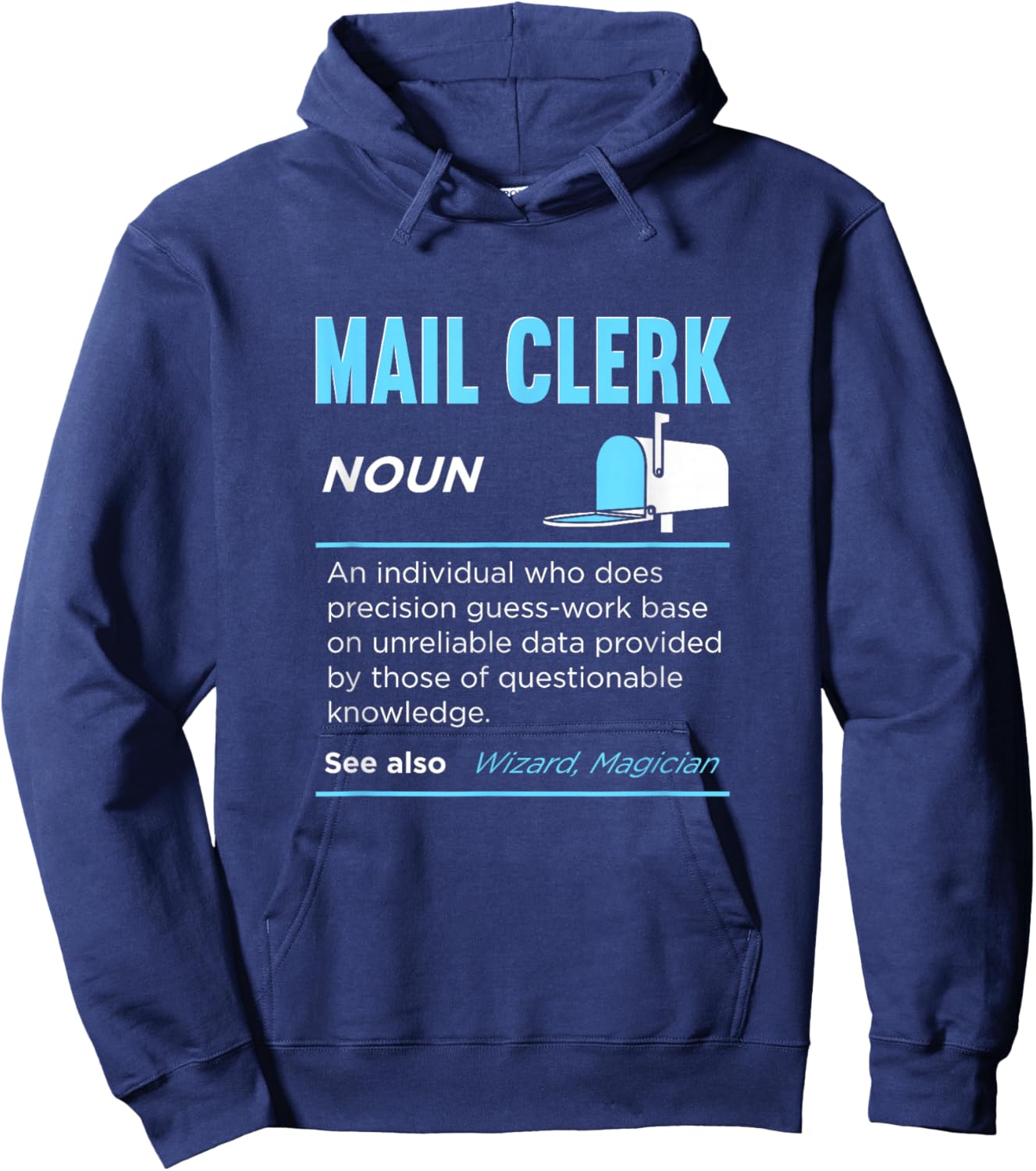 Postal Service Mail Carrier Postman Mail Delivery Post Office Job Funny Mail Clerk Definition Postal Worker Hoodie - Hoodie | Navy