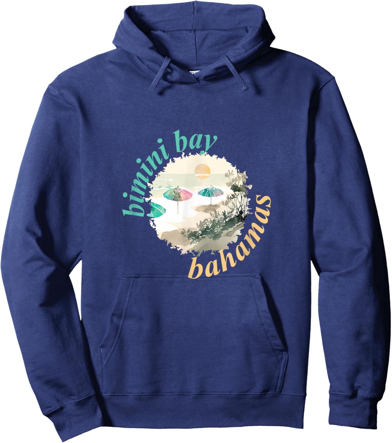 Bimini Bay Beach Umbrellas Men Women Hoodie - Hoodie | Navy