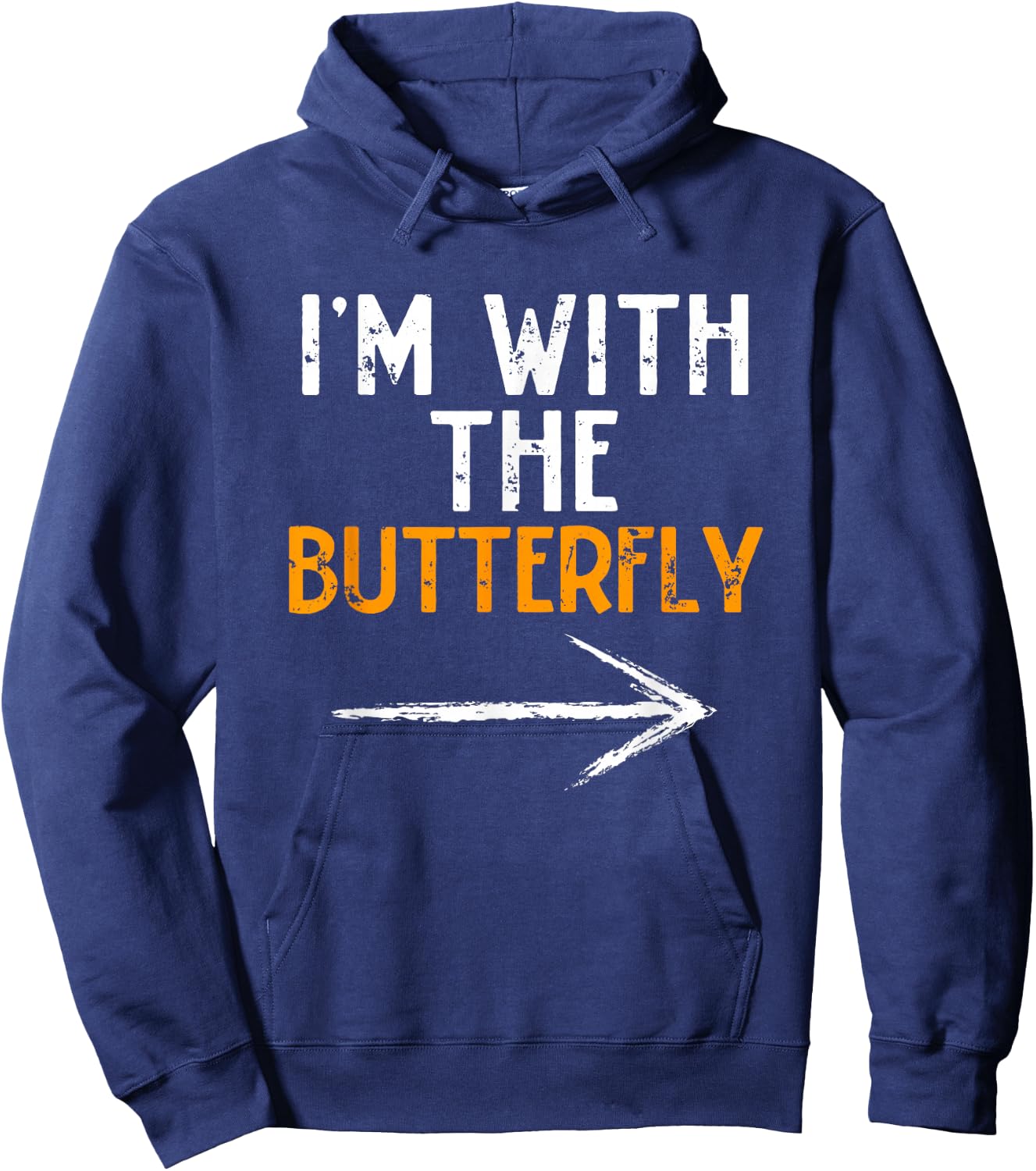 I’m With The Butterfly Halloween Matching Costume Butter-Fly Hoodie - Hoodie | Navy