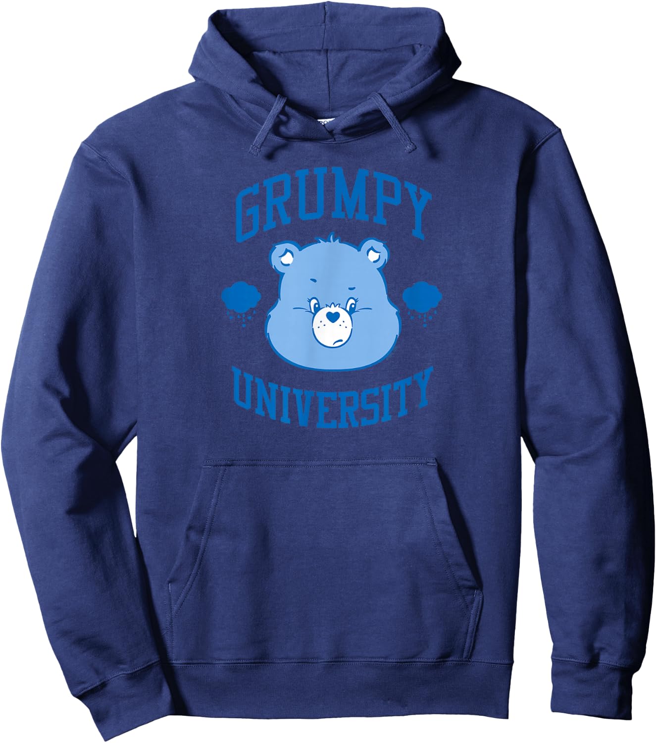 Care Bears Grumpy University Retro Cartoon Hoodie - Hoodie | Navy