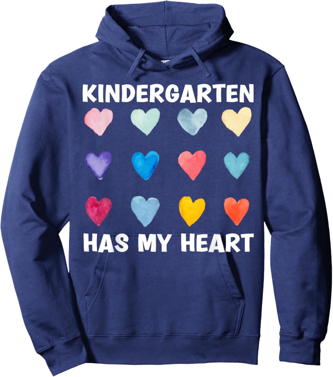 Kindergarten Has My Heart Funny Teacher Valentines Day Love Hoodie - Hoodie | Navy