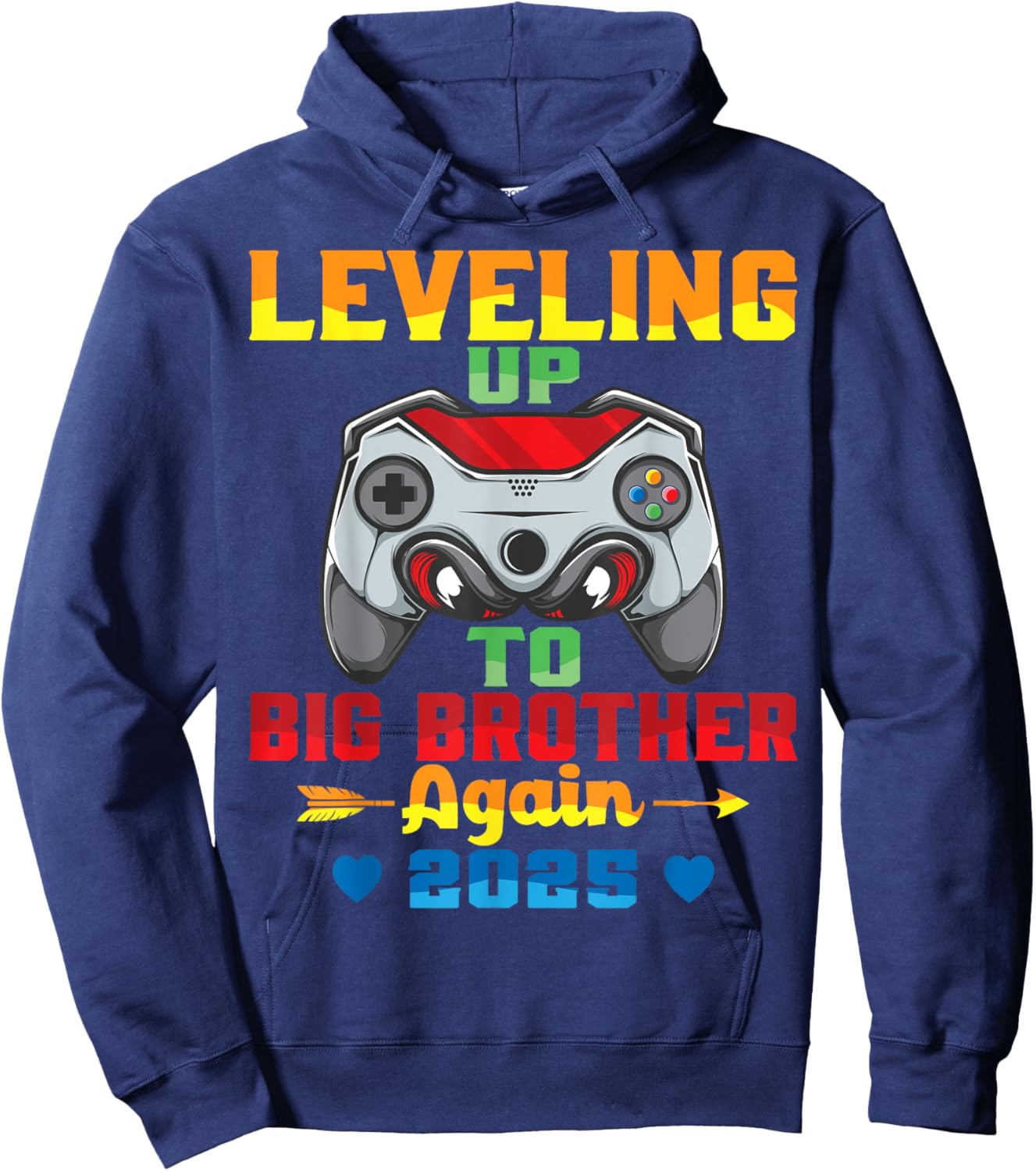 Leveling Up To Big Brother Again 2025 Announcement Sibling Hoodie - Hoodie | Navy