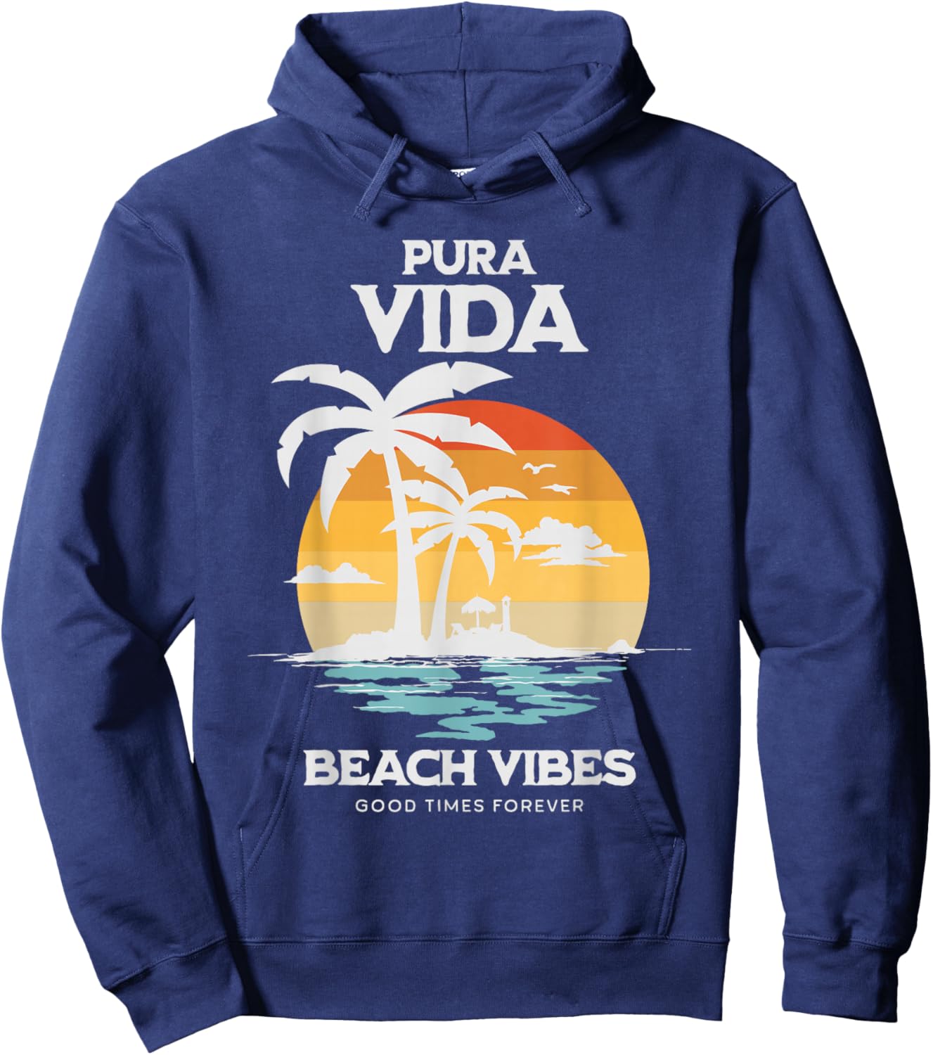 Pura Vida Surfing, Costa Rica, Surfing Pura Vida Hoodie - Hoodie | Navy