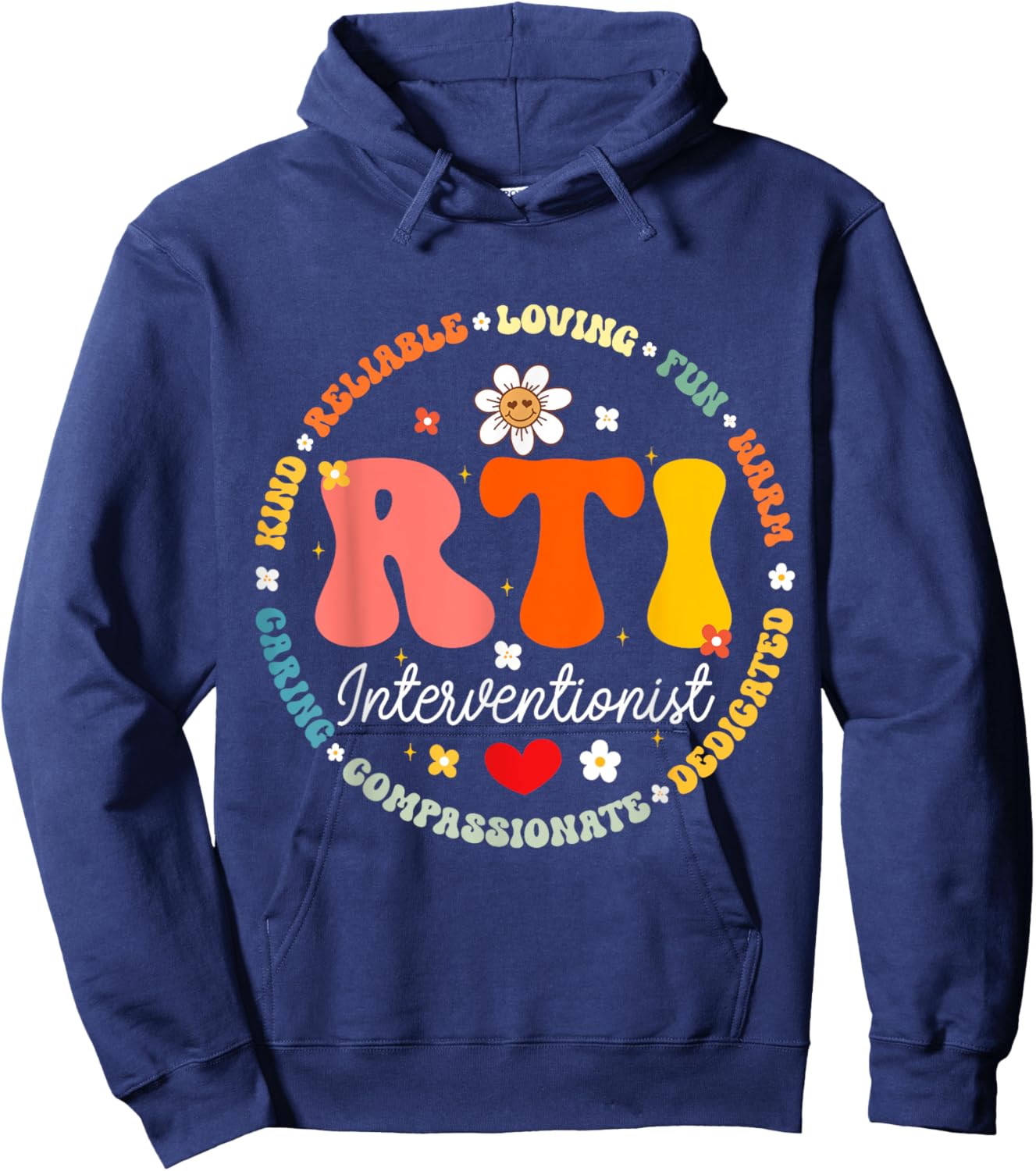 Groovy RTI Interventionist T Response Teacher Squad Women Kids Hoodie - Hoodie | Navy