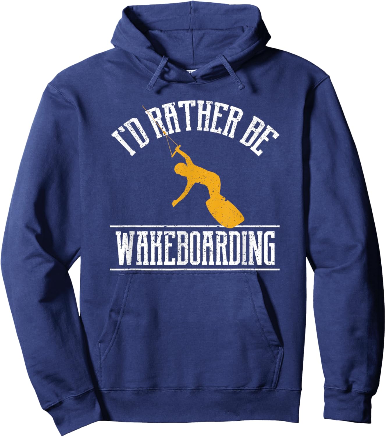 I'd Rather Be Wakeboarding Funny Wakeboarder Wakeboard Hoodie - Hoodie | Navy