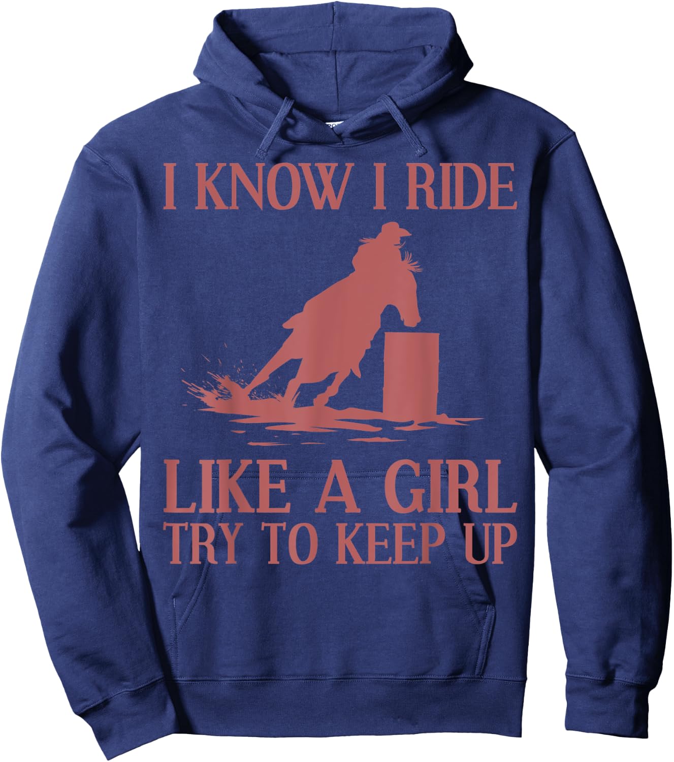 Funny Barrel Racing Gift Rodeo Horse Racer Girl Hoodie - Hoodie | Navy