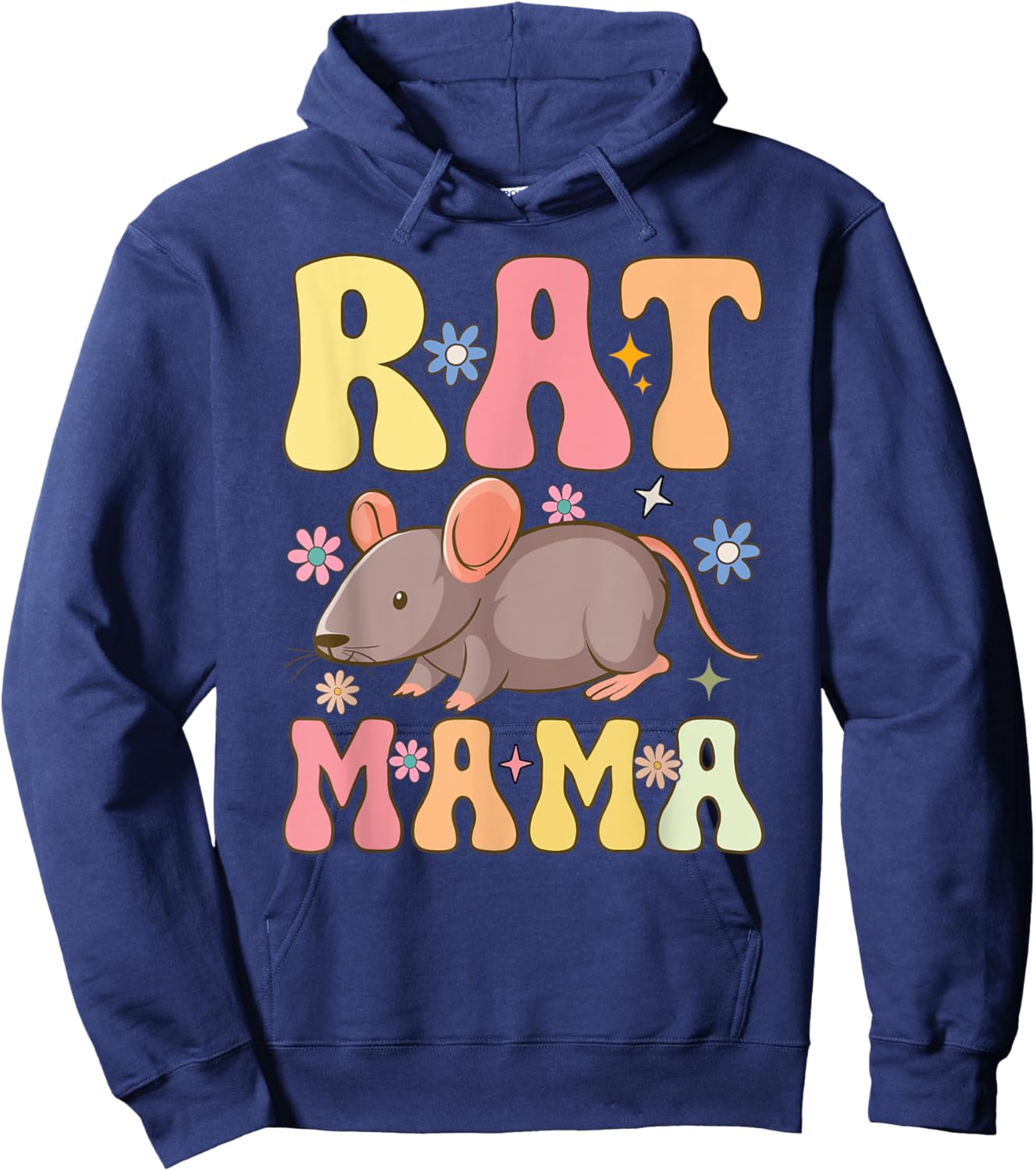 Rat Mama Groovy Rat Mom Female Rat Pet Owner Hoodie - Hoodie | Navy
