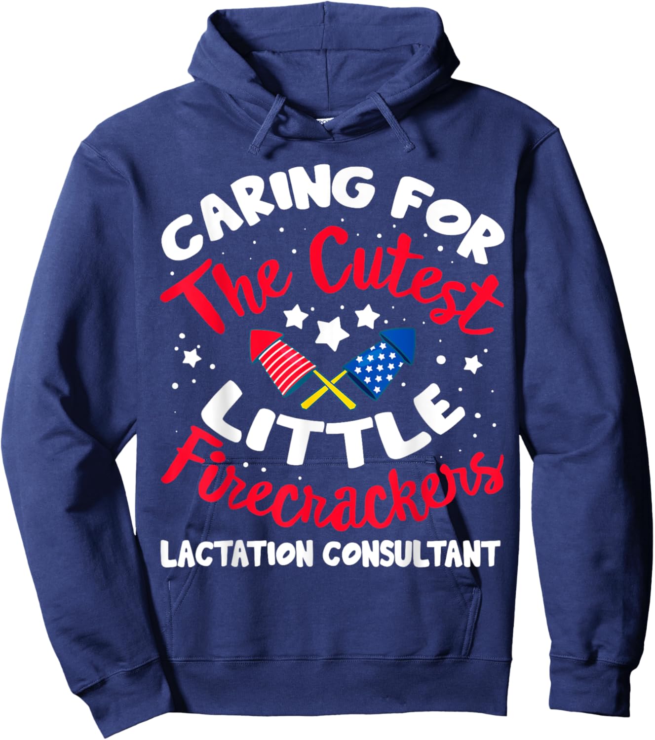 4th Of July Labor And Delivery Lactation Consultant Nurse Hoodie - Hoodie | Navy