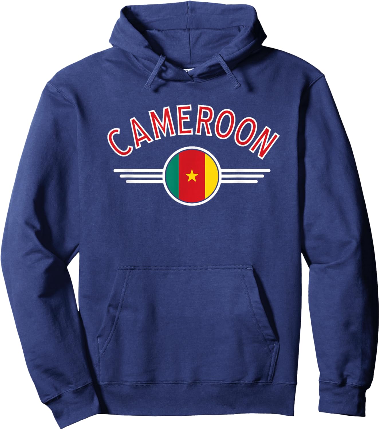 Cameroon Flag Circle and Red Text Hoodie - Hoodie | Navy