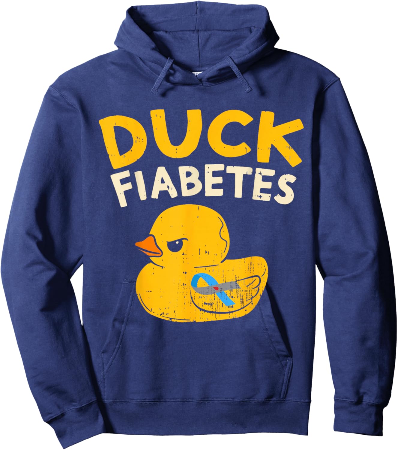 Funny Diabetes Awareness I Duck Fiabetes I Cool Rubber Duck Hoodie - Hoodie | Navy
