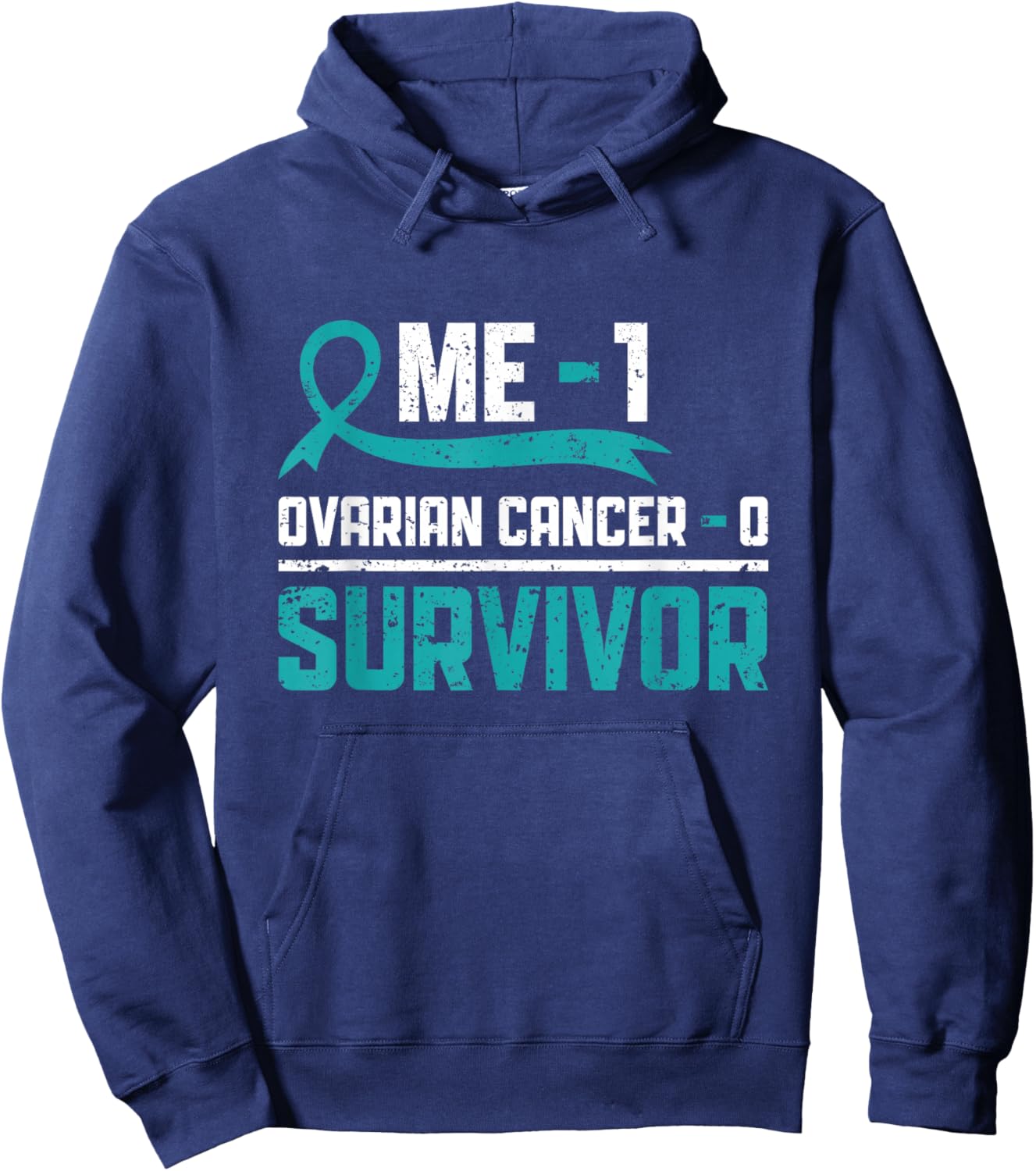 Ovarian Cancer Survivor Ovarian Cancer Warrior Hoodie - Hoodie | Navy