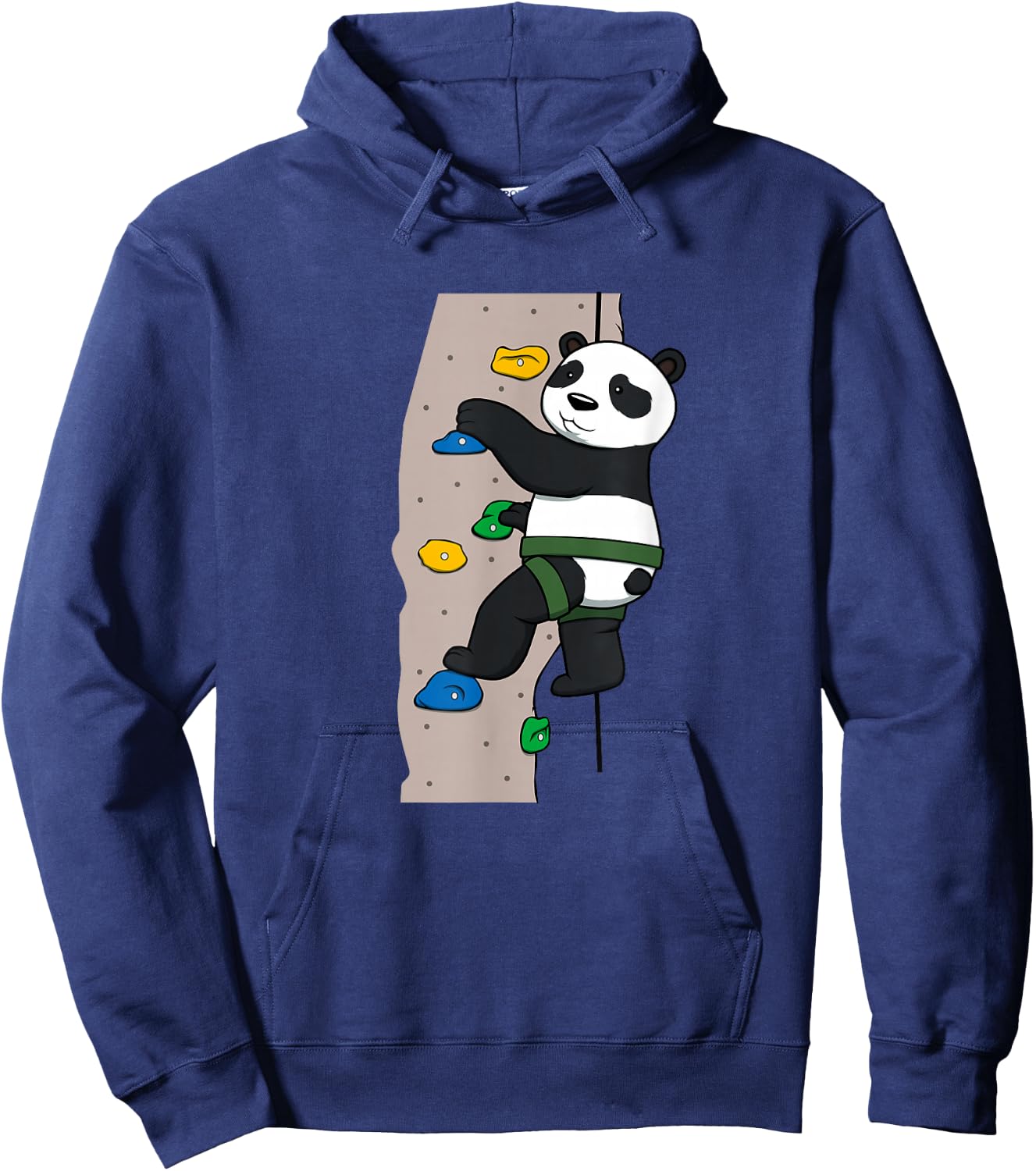 Cute Panda Rock Climber Illustration | Fun Climbing Animal Hoodie - Hoodie | Navy