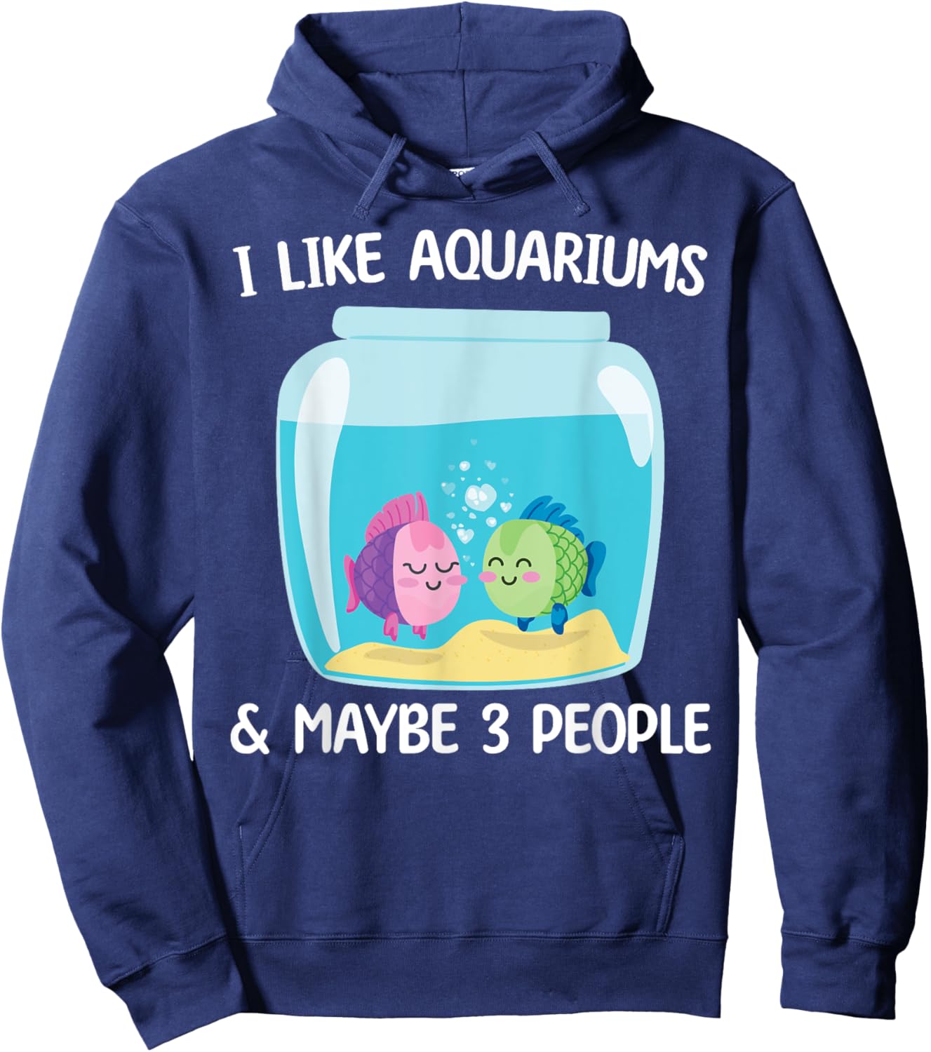 I Like Aquariums and Maybe 3 People Cute Fish Collector Kids Hoodie - Hoodie | Navy