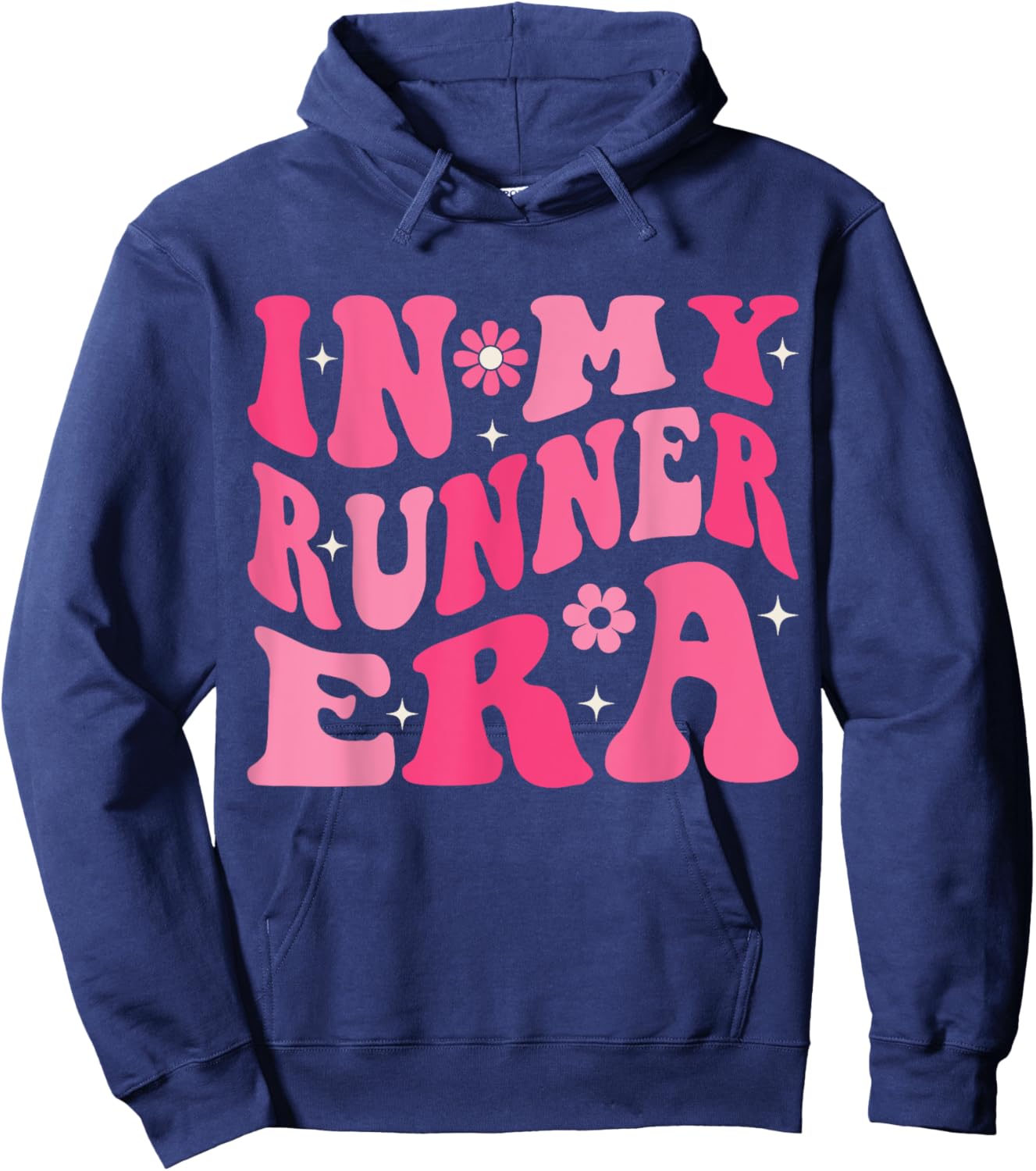 In My Runner Era Funny Running Marathon Groovy Running Mom Hoodie - Hoodie | Navy