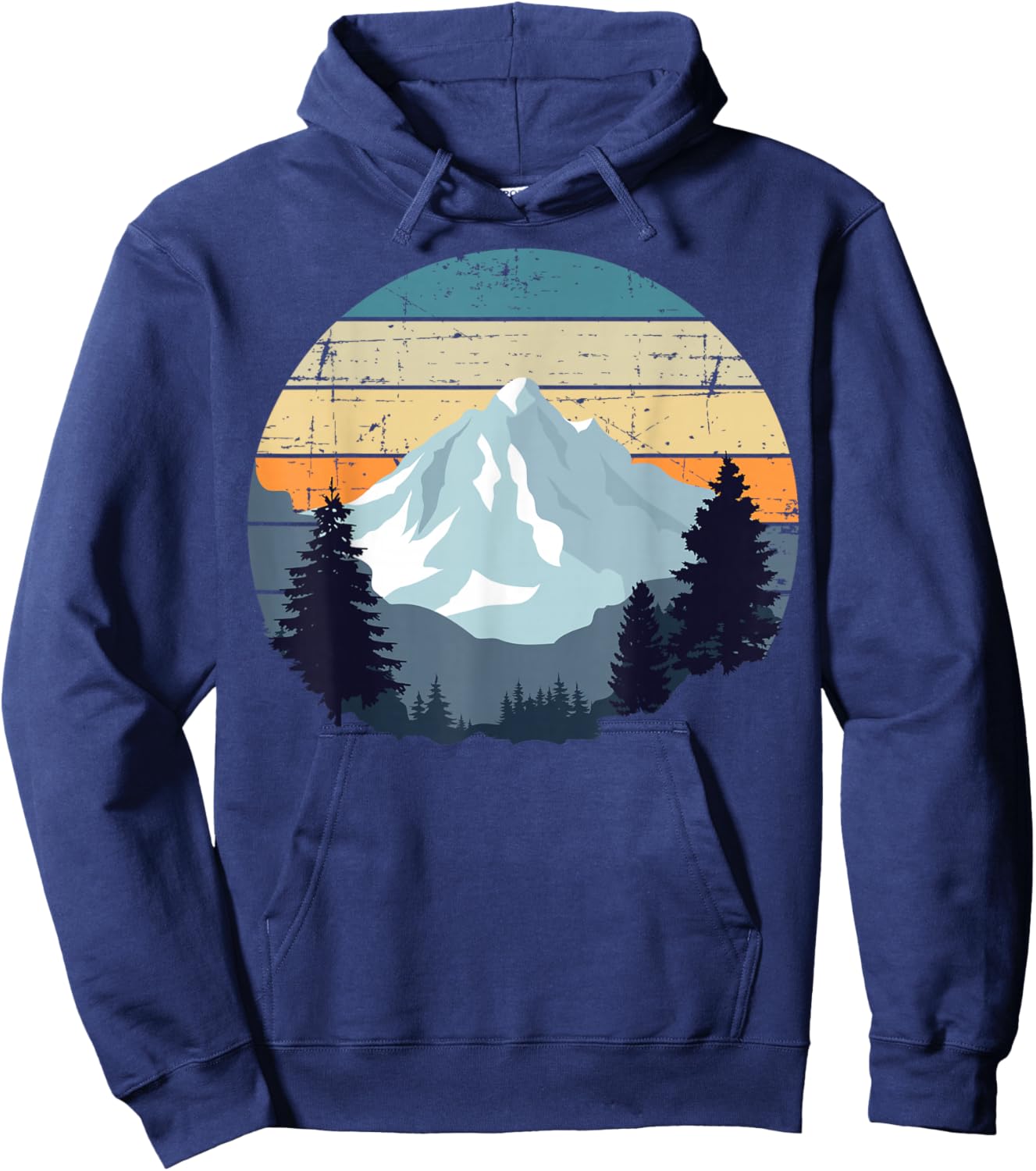 Timeless Mountain, Nature Trees and Forest Hoodie - Hoodie | Navy