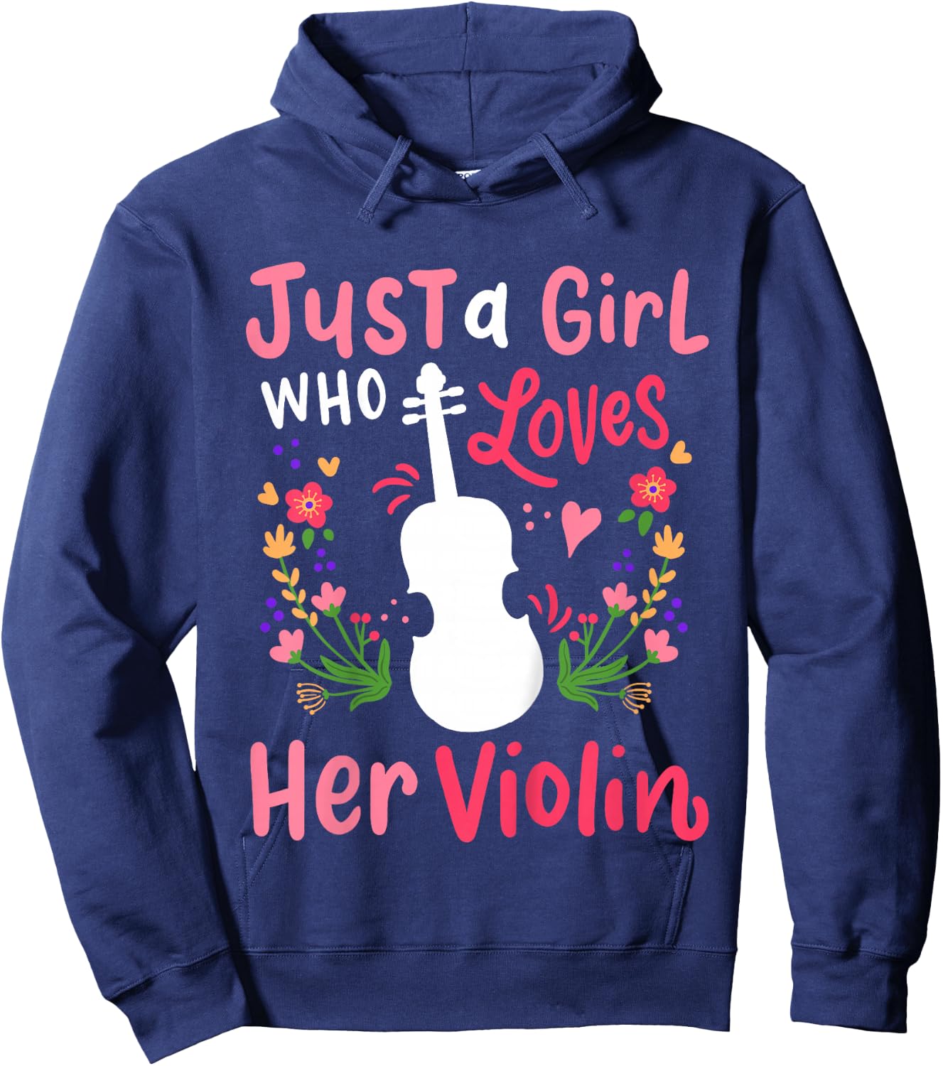 Kids Violin Violinist Just A Girl Who Loves Her Violin Hoodie - Hoodie | Navy
