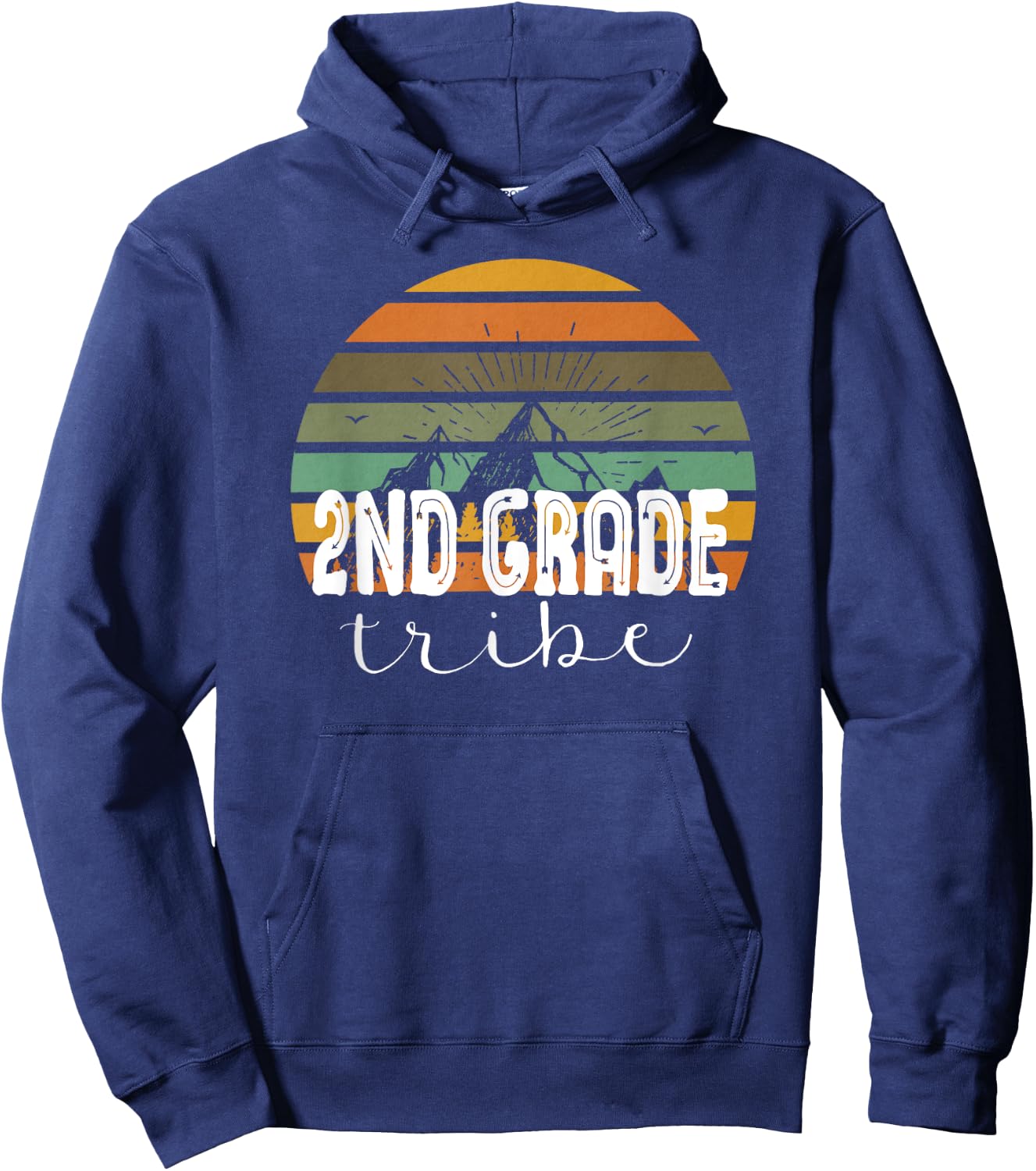 Second Grade Tribe Teacher Student Team 2nd Grade Retro Hoodie - Hoodie | Navy