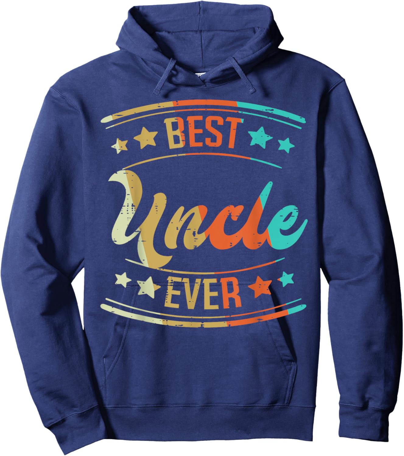 Fathers Day Best Uncle Ever Retro Family Brother Dad Men Hoodie - Hoodie | Navy