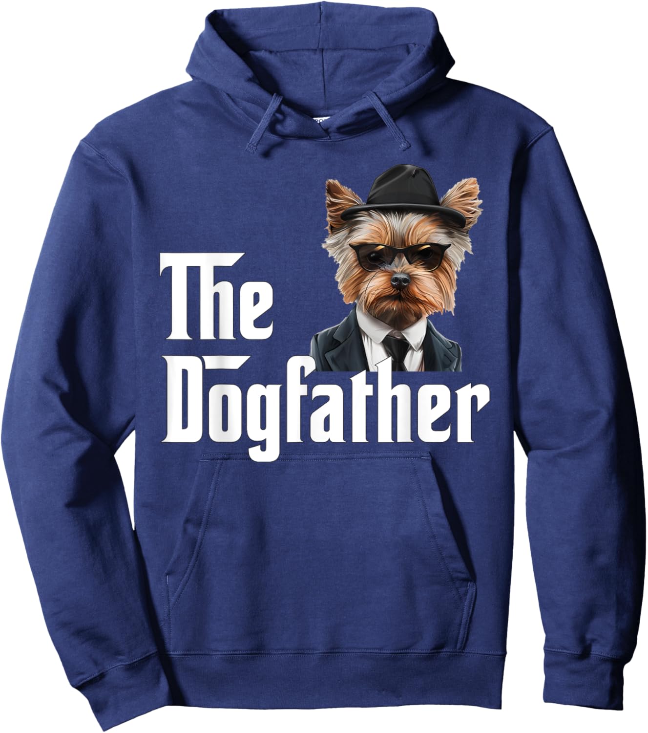 Funny Yorkshire Terrier Dog Dad Design - The Dogfather Hoodie - Hoodie | Navy