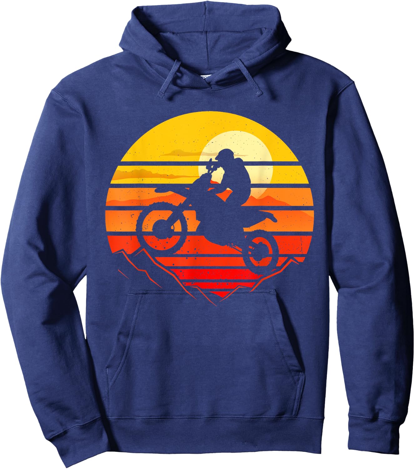 Vintage Motorcycle Riding Bike Retro Motorbike Old Biker Hoodie - Hoodie | Navy