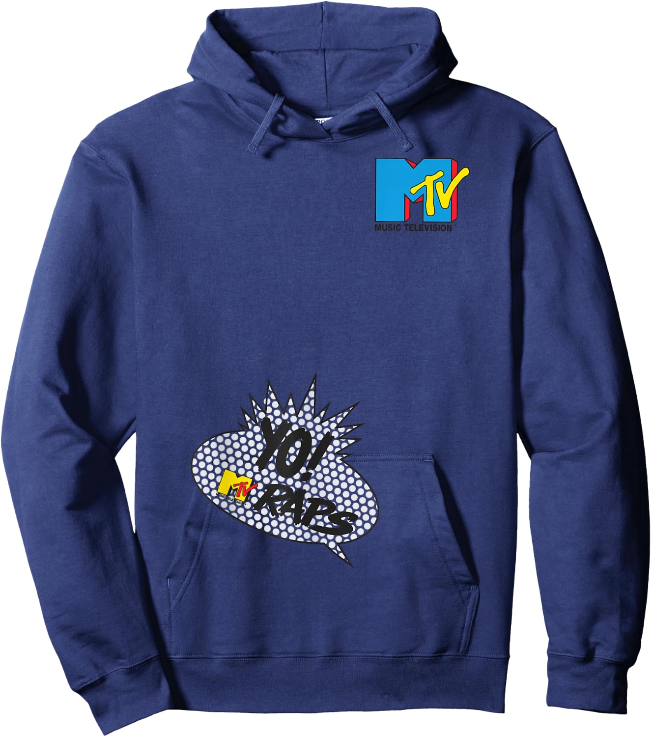 Front Back Mtv Logo Yo Mtv Raps Headbangers Spring Break Hoodie - Hoodie | Navy