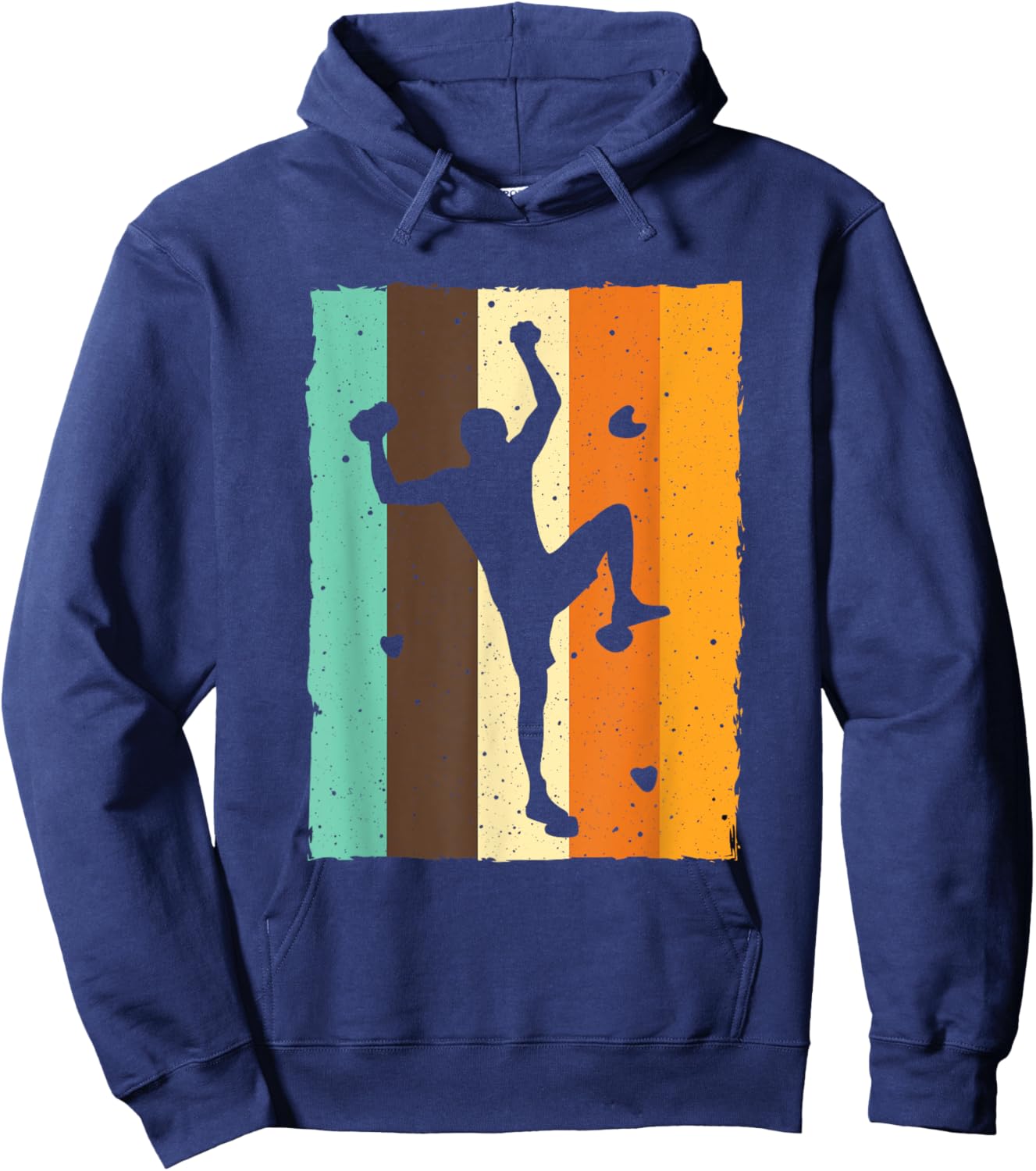 Vintage Bouldering Design Women Kids Rock Climbing Hoodie - Hoodie | Navy