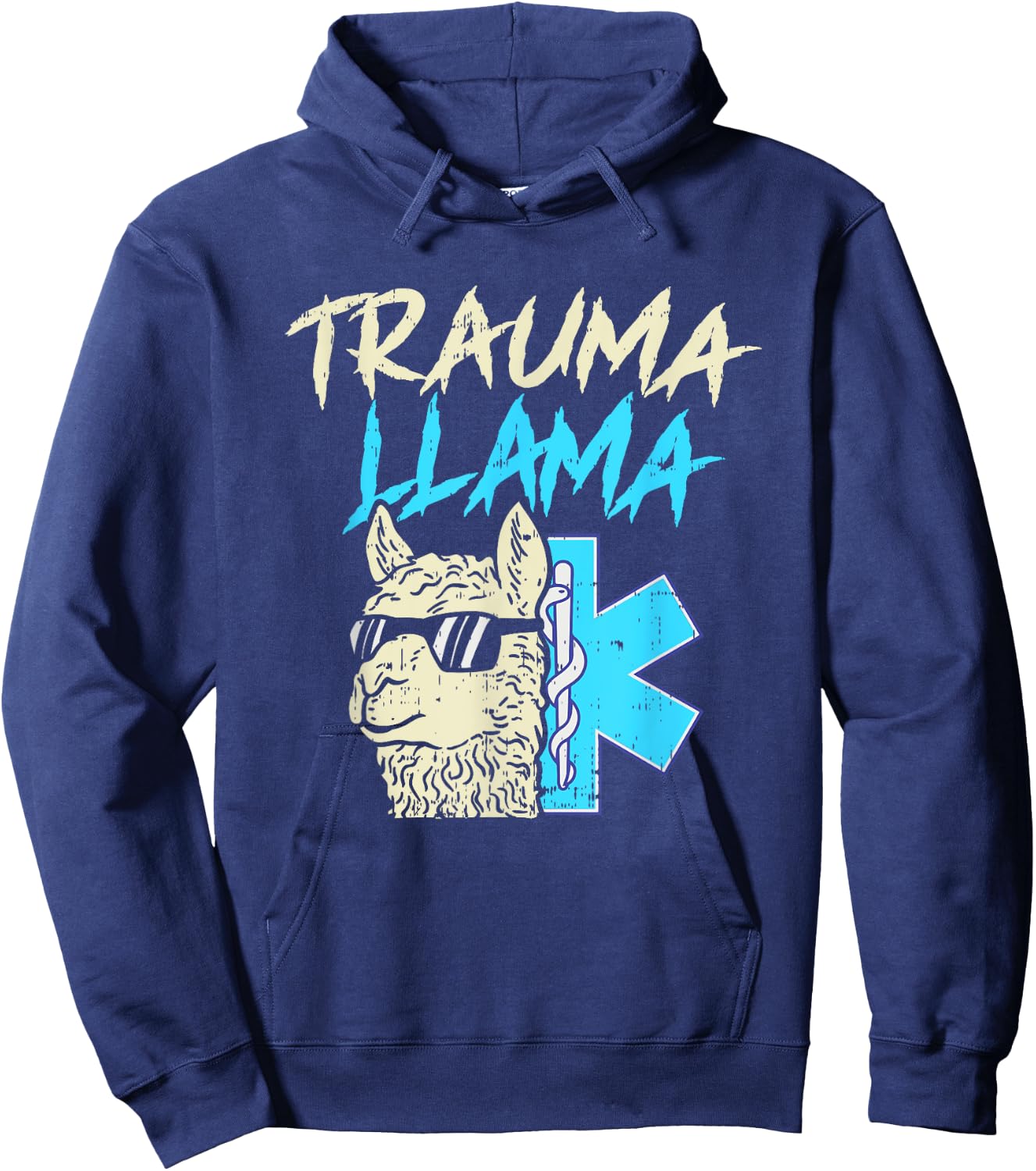 Boys Girls Trauma llama, Funny EMT design, Paramedic gift Hoodie - Hoodie | Navy