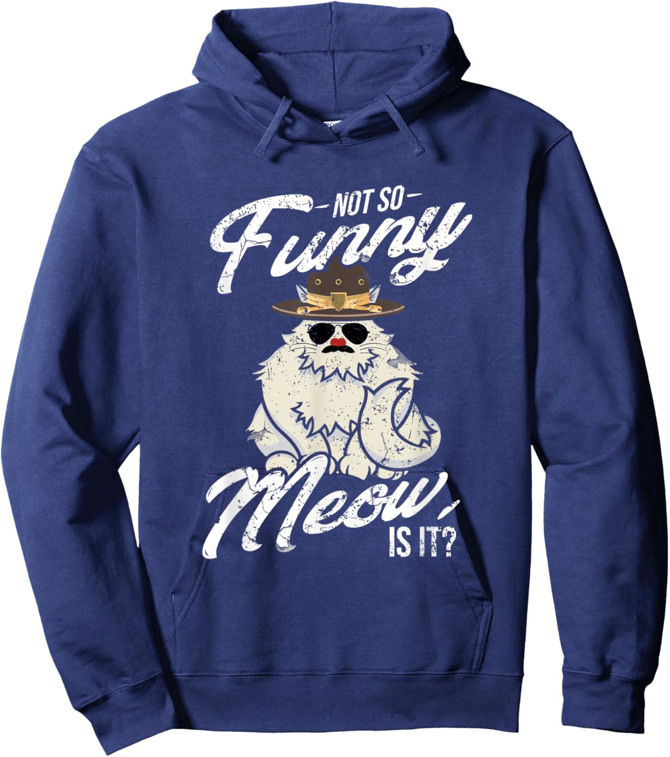 Not So Funny Meow Super State Trooper Designer Hoodie - Hoodie | Navy