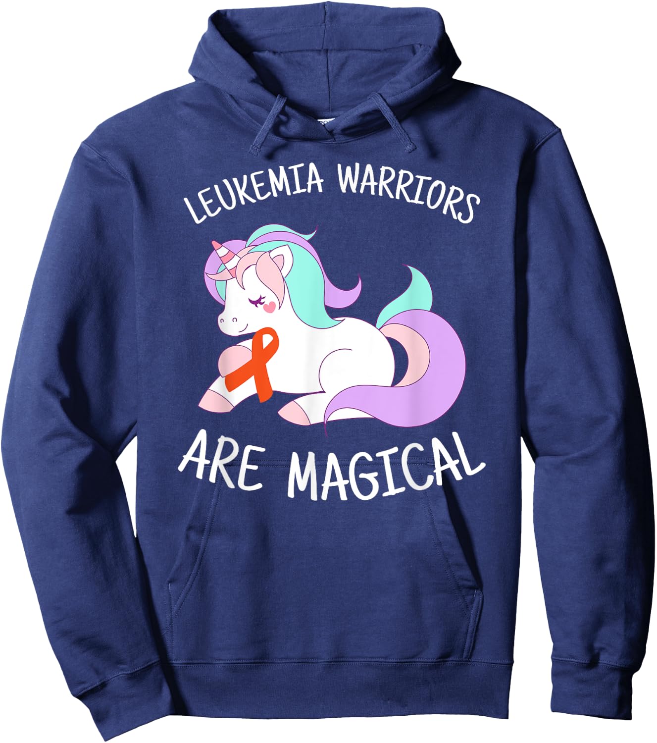 Unicorn Leukemia Awareness Gift, Leukemia Warrior Hoodie - Hoodie | Navy