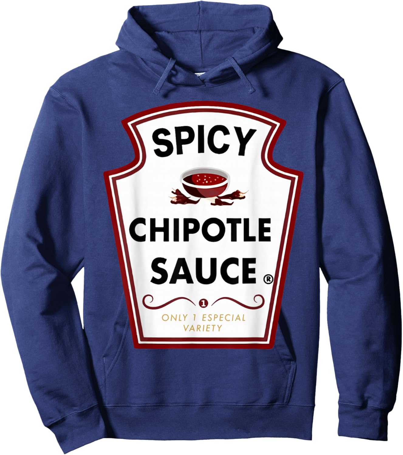 Cute Group Condiments Halloween Costume Spicy Chipotle Sauce Hoodie - Hoodie | Navy