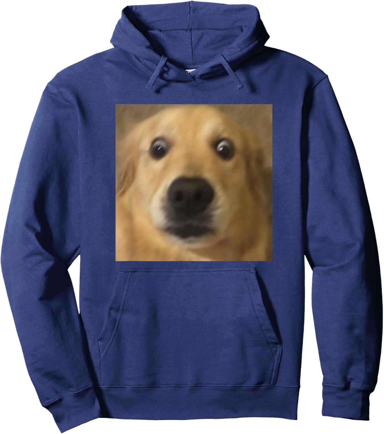 Funny Surprised Golden Retriever Face Blur Meme Hoodie - Hoodie | Navy