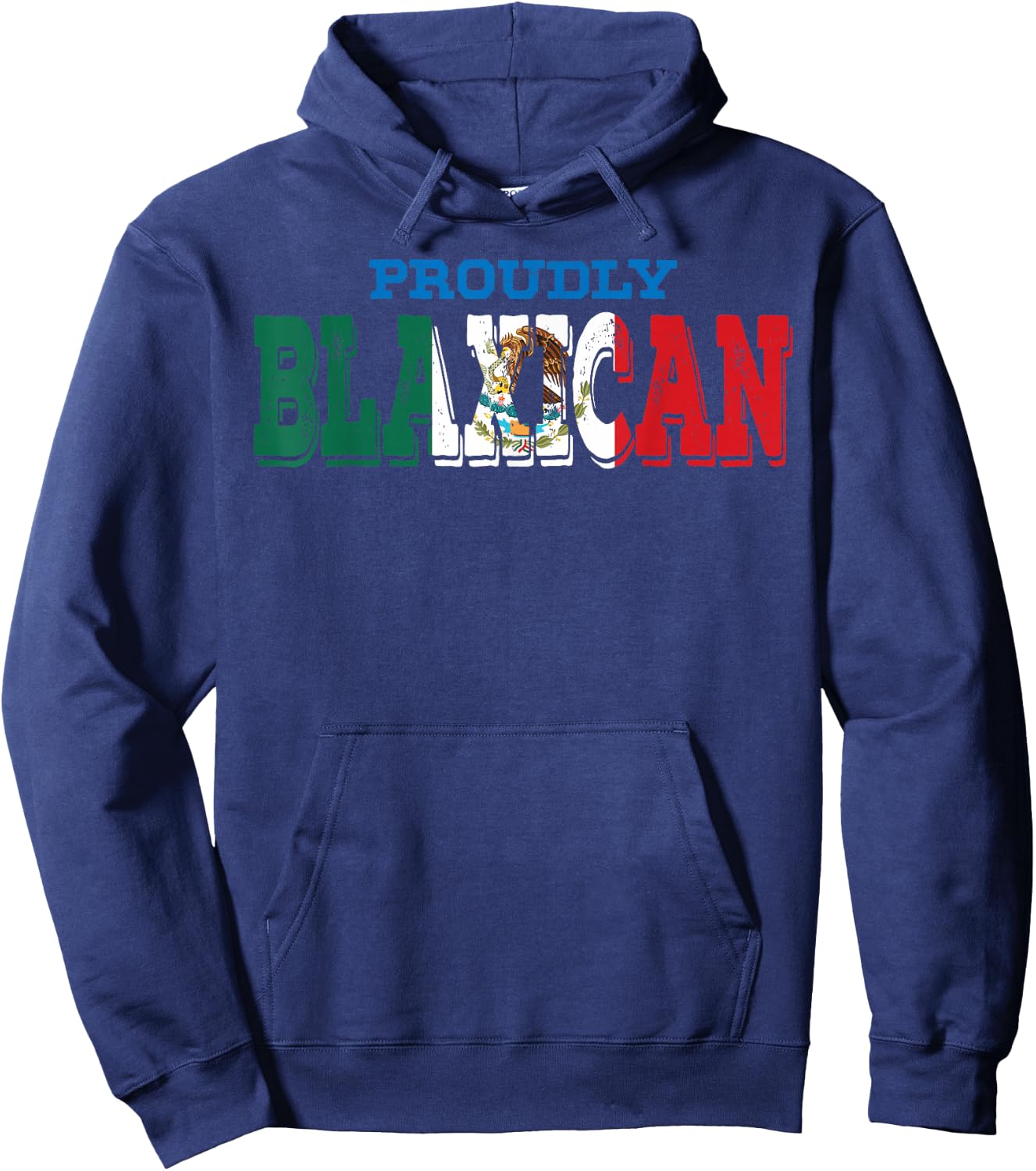 Half Black Half Mexican American Blaxican Black History Hoodie - Hoodie | Navy