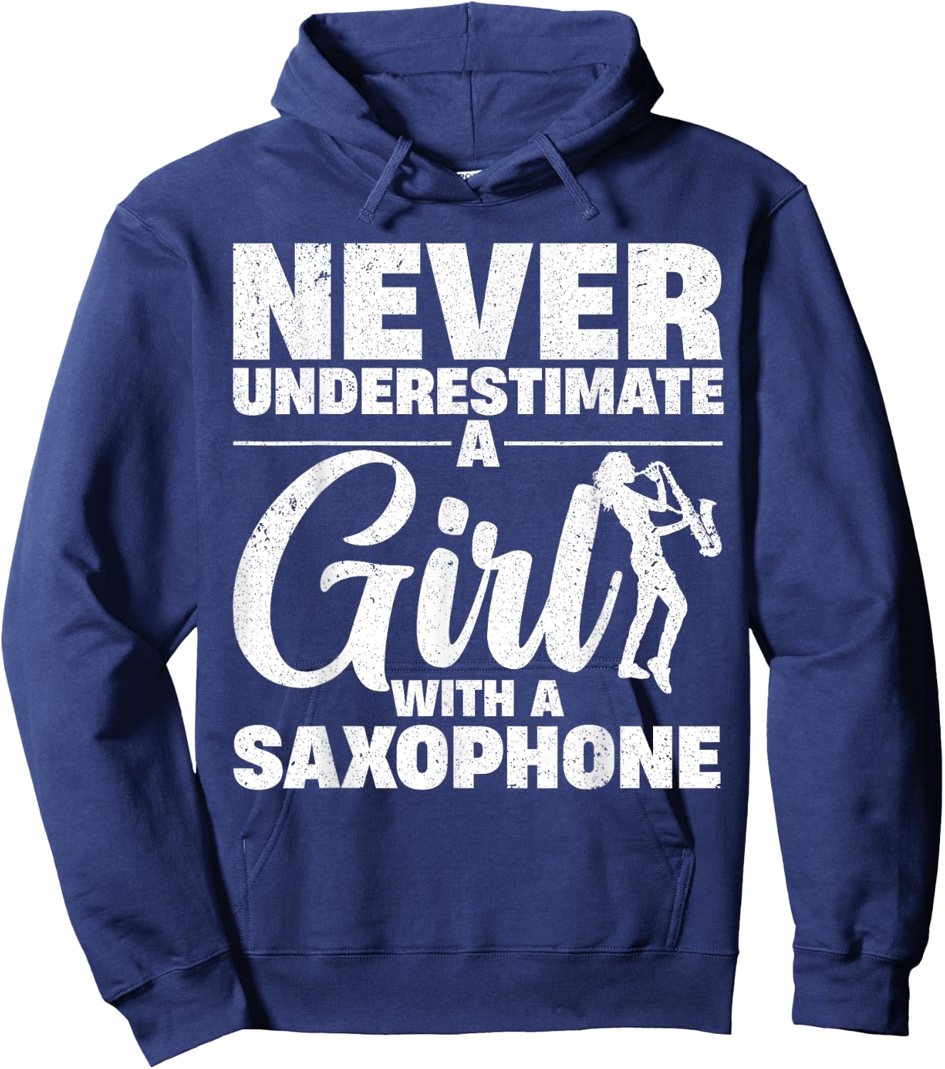 Funny Saxophone Design For Girls Women Saxophonist Sax Lover Hoodie - Hoodie | Navy