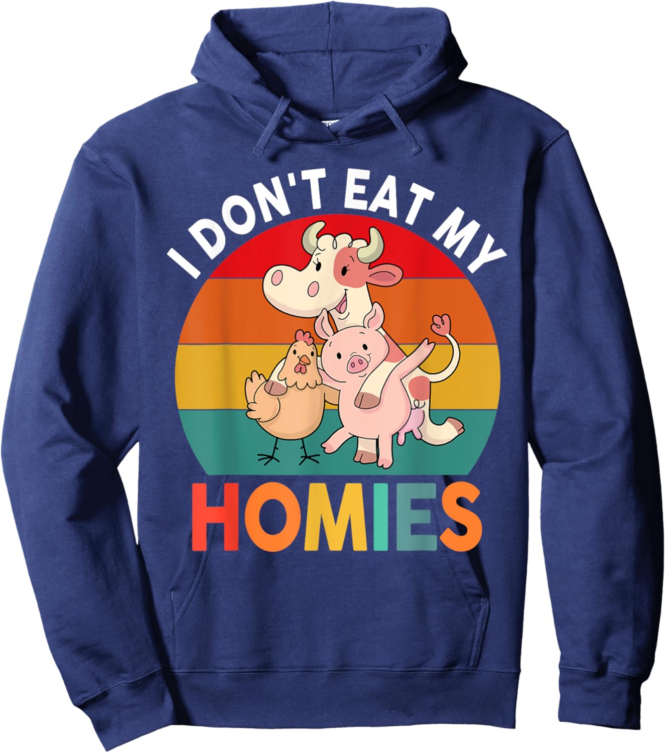 Vegan Shirt Kids Toddler Boys Girls I Don't Eat My Homies Hoodie - Hoodie | Navy