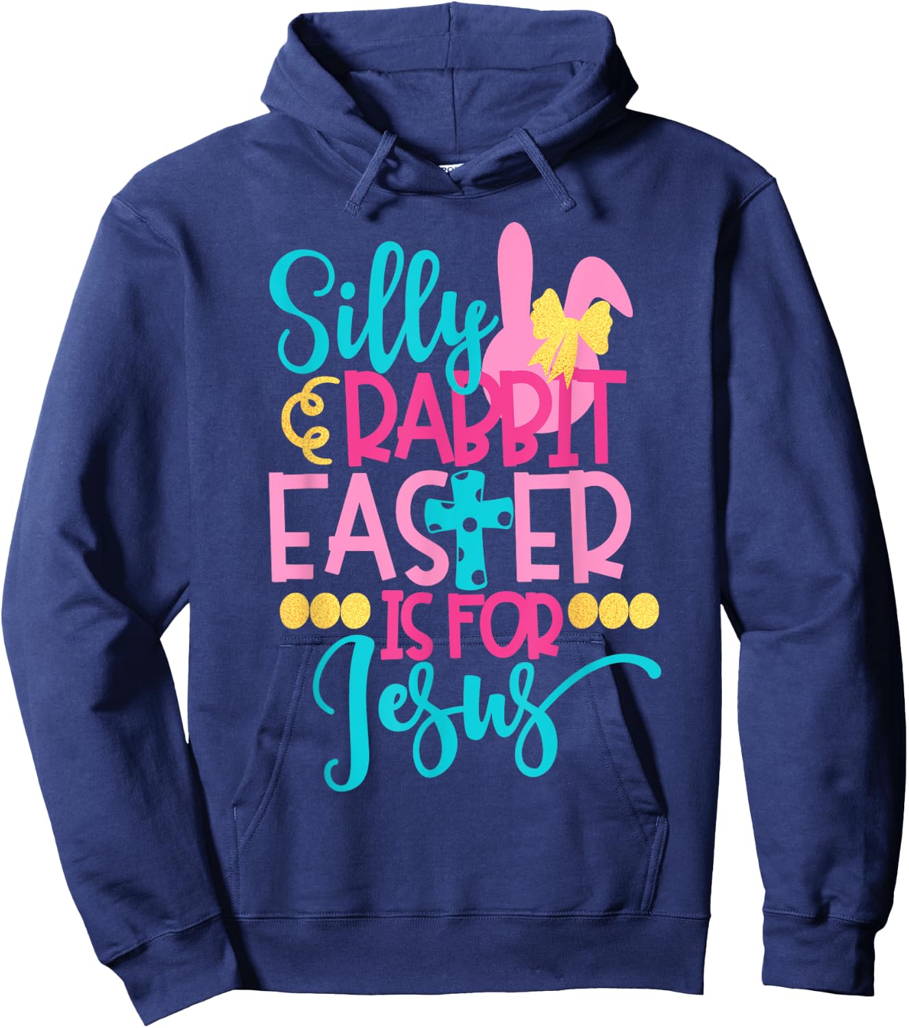 Rabbit Easter Bunny with Floppy Ear Gift Easter Spring Hoodie - Hoodie | Navy