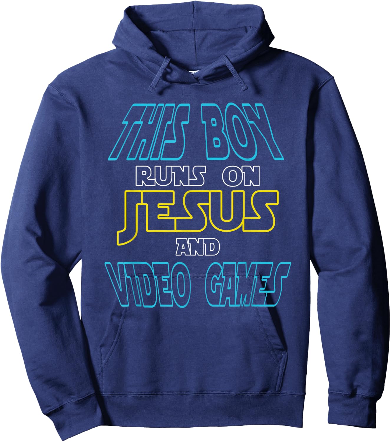 This Boy Runs On Jesus And Video Games Shirt Christian Gift Hoodie - Hoodie | Navy