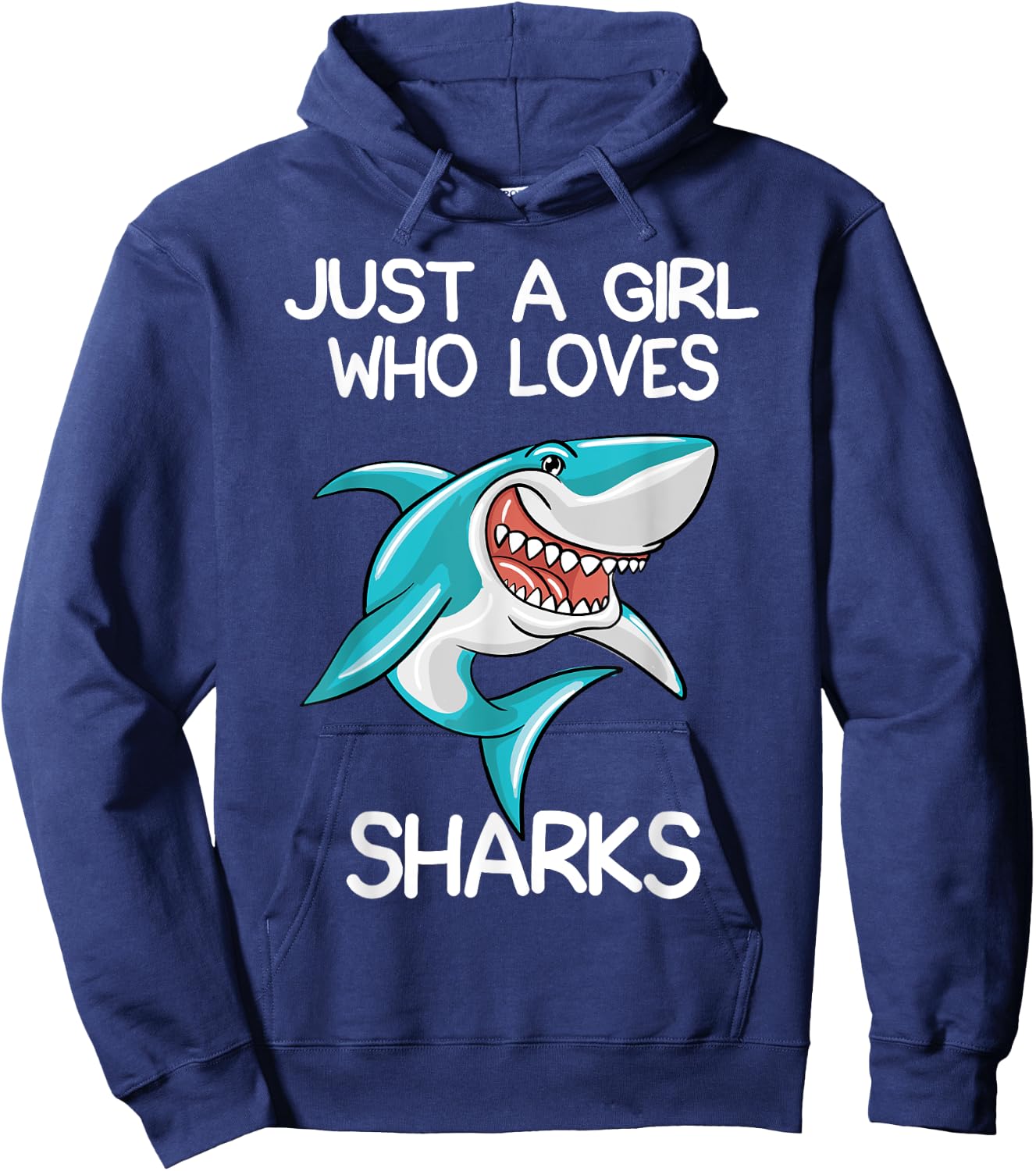 Just A Girl Who Loves Sharks Gift Shark Lover Gifts Hoodie - Hoodie | Navy
