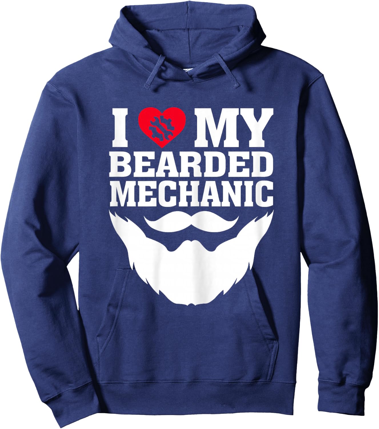 Funny I Love My Bearded Mechanic Wife's Gift Hoodie - Hoodie | Navy