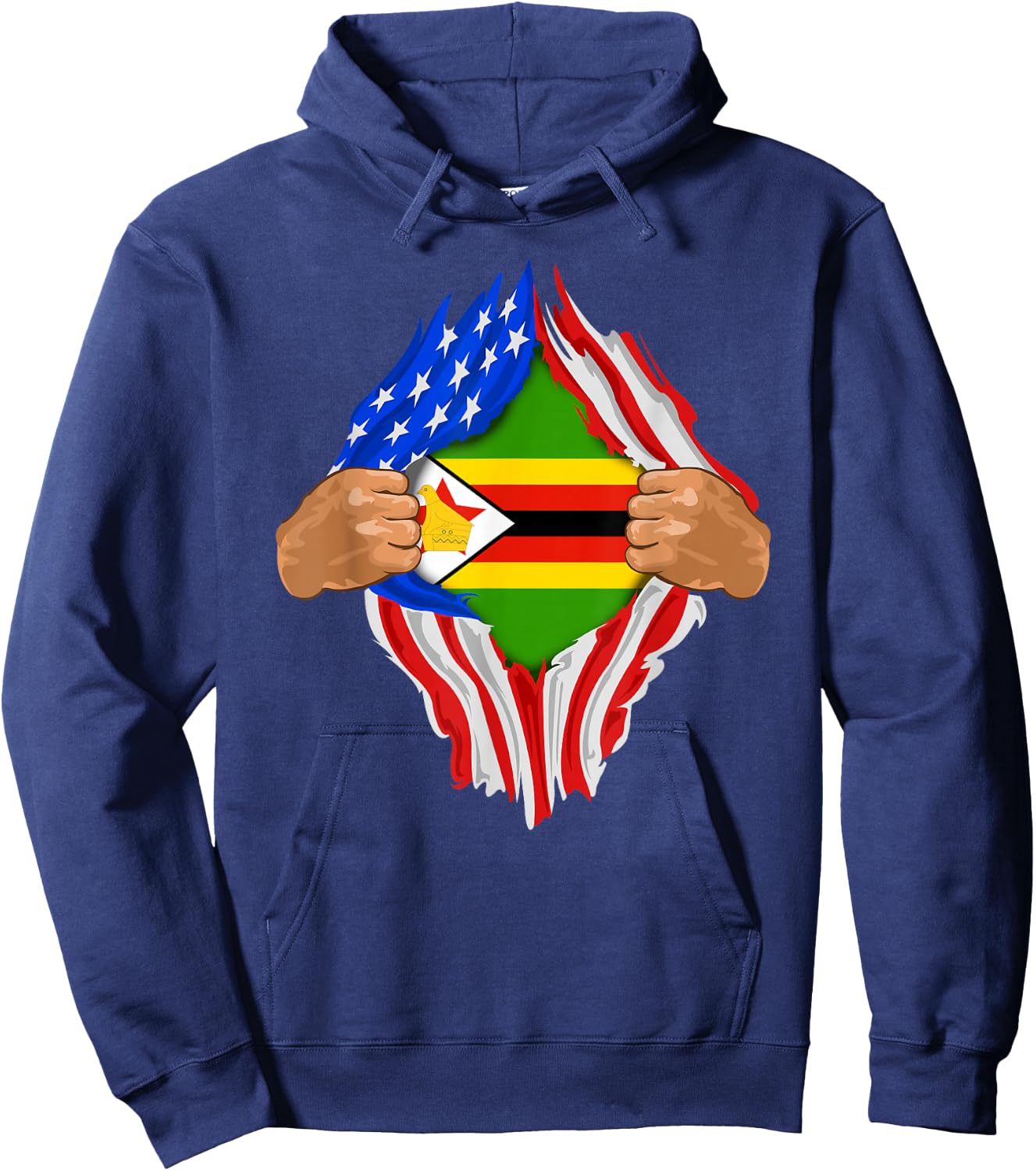 Zimbabwean Blood Inside Me | Zimbabwe Flag Gift Hoodie - Hoodie | Navy