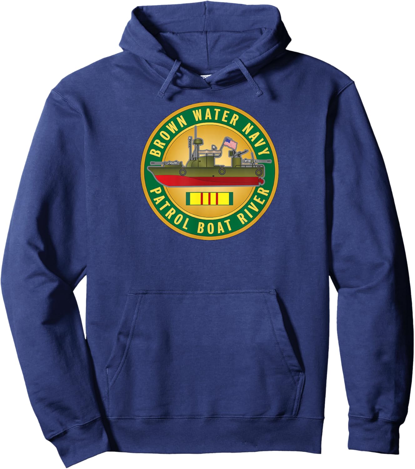 MEDALS OF AMERICA EST. 1976 Brown Water Navy Patrol Boat River Hoodie - Hoodie | Navy