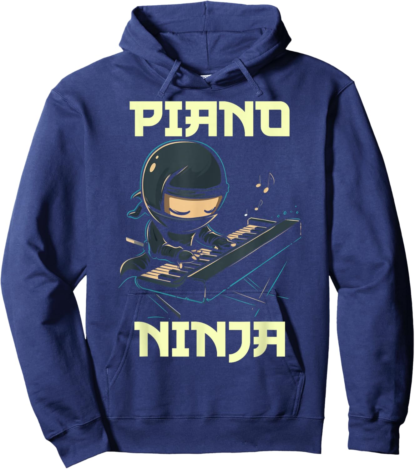 Piano Ninja Funny Cute Kawaii Music Musician Pianist Hoodie - Hoodie | Navy