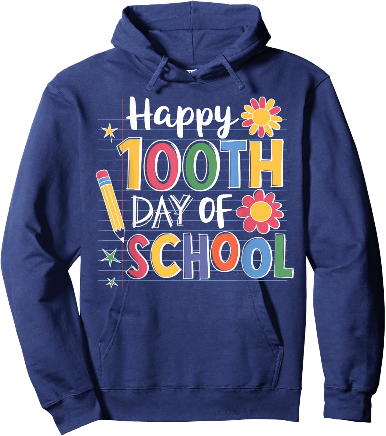 Happy 100 Days Of School Teacher Student Women Kids Cute Hoodie - Hoodie | Navy