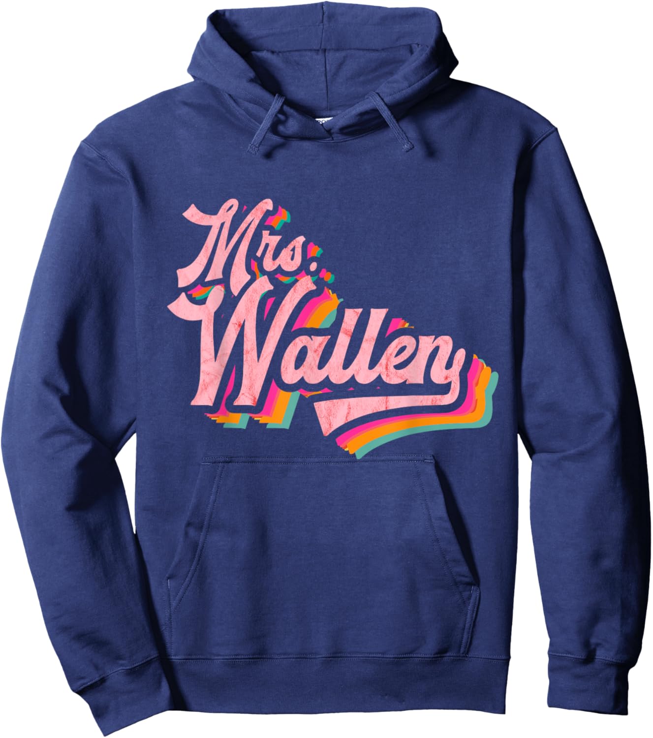 Cute Retro Vintage Funny Wife Pink Name Future Mrs Wallen Hoodie - Hoodie | Navy