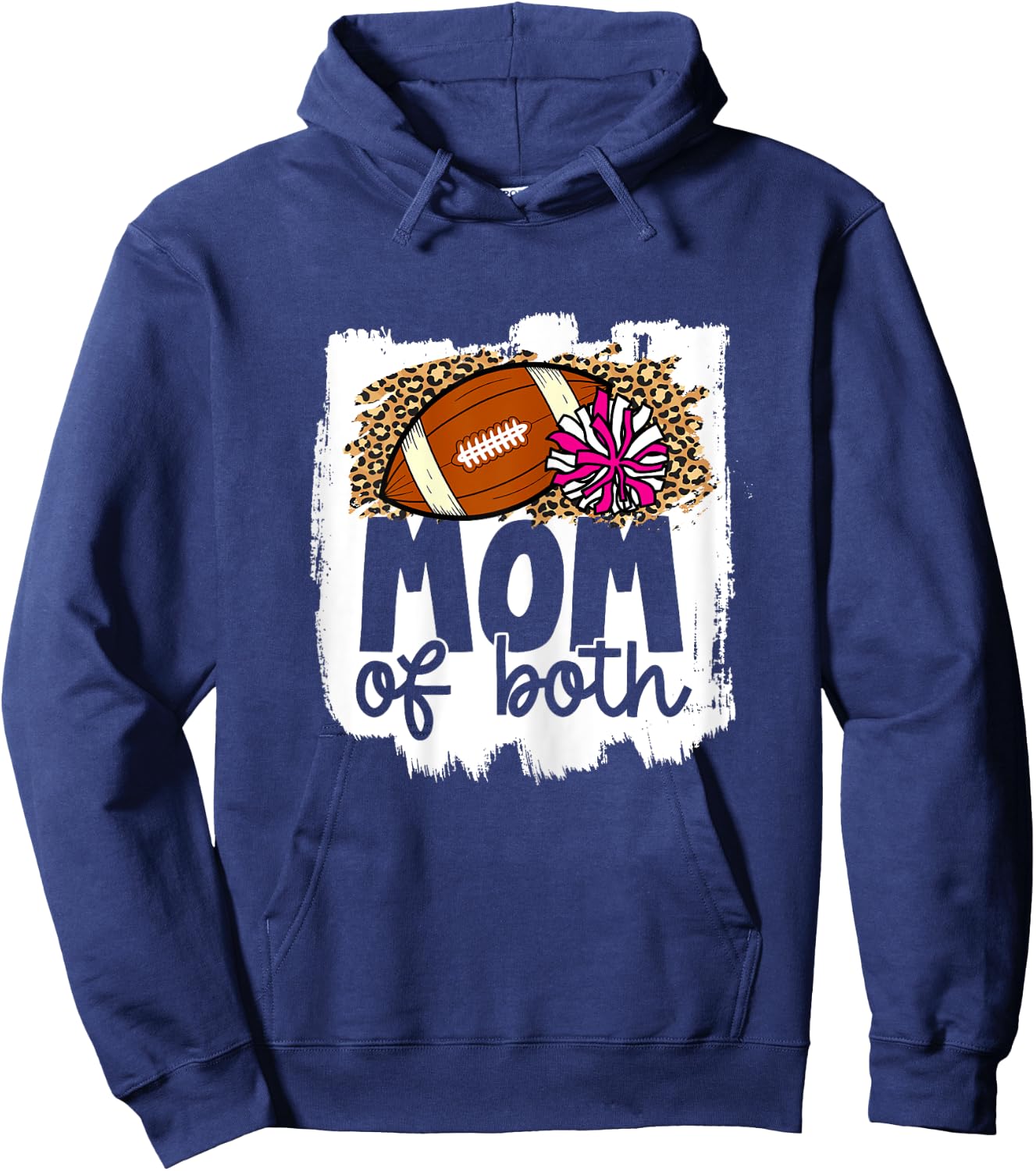 Cheer Football Mom of Both Football and Cheer Mother Hoodie - Hoodie | Navy