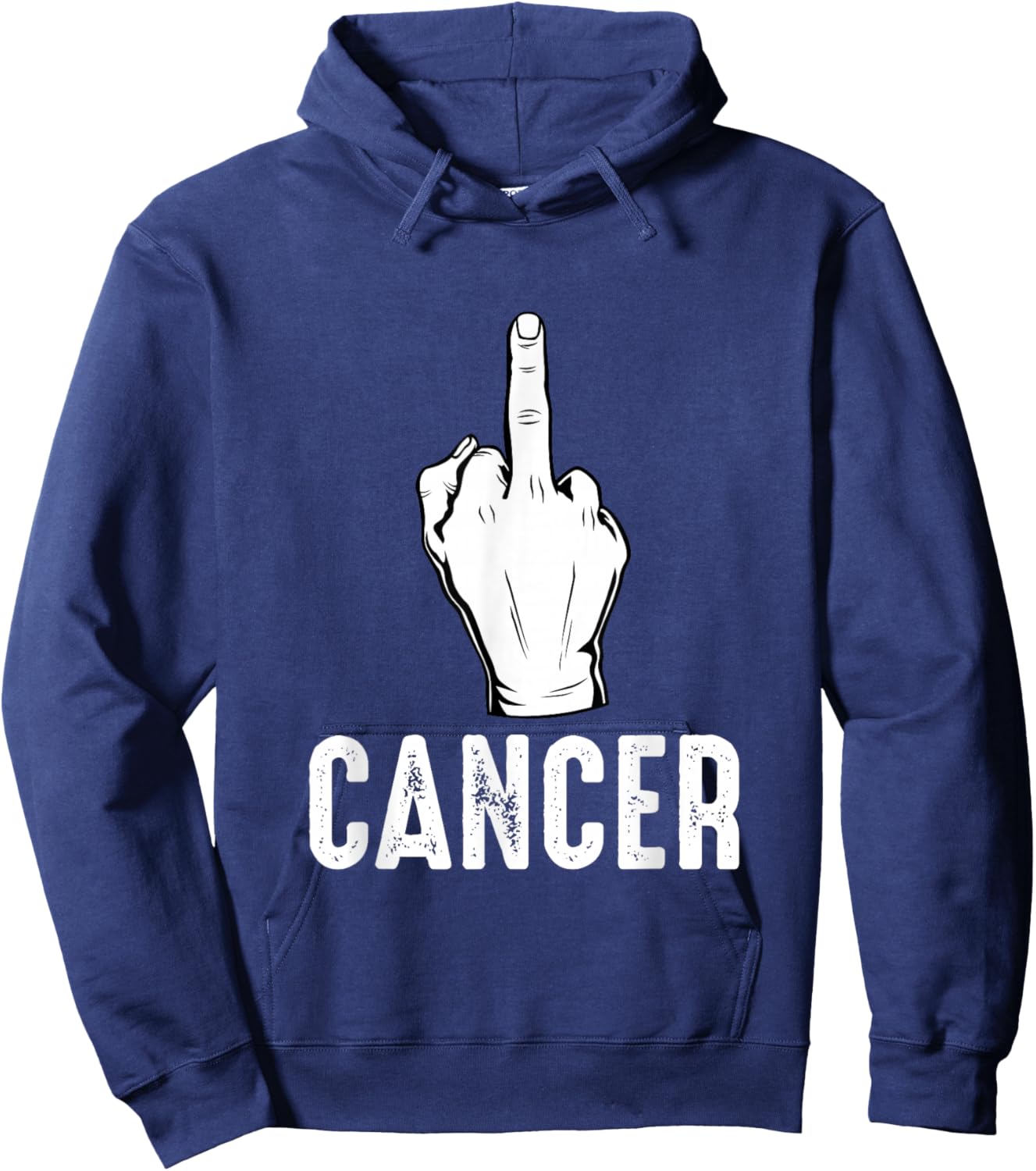 Middle Finger Cancer Fuck Cancer Awareness Month F Word Hoodie - Hoodie | Navy