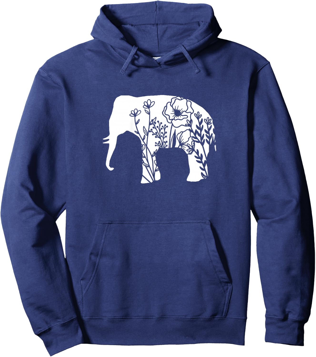 Girls Floral Elephant with Flower Graphic for Teens Mom Hoodie - Hoodie | Navy