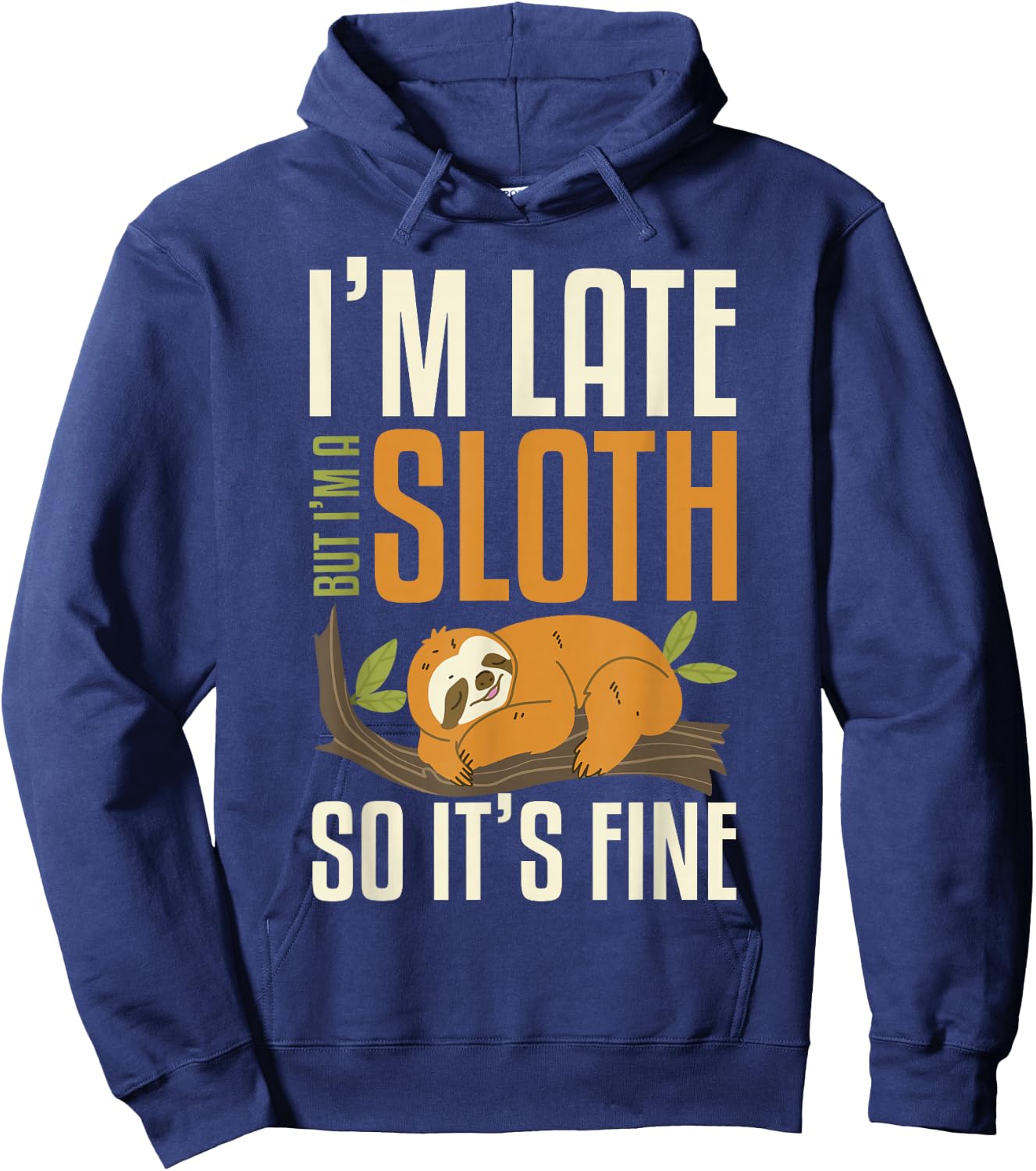 Funny Sloth Sleeping Cute Lazy Sloth Women Kids Hoodie - Hoodie | Navy
